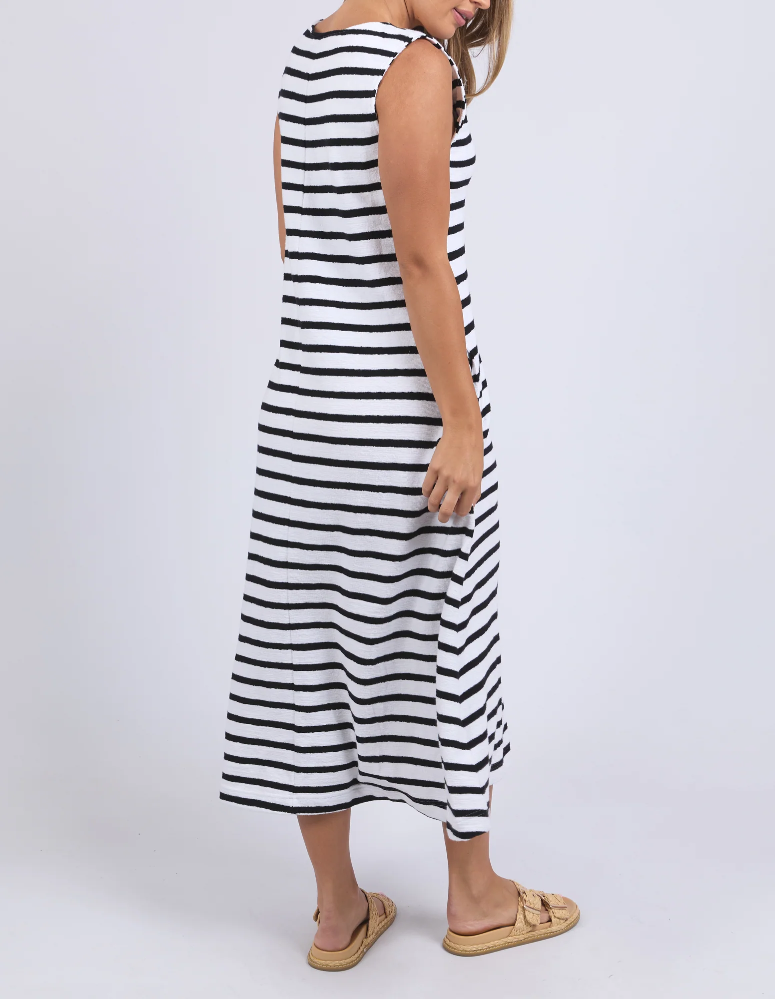 Aspen Stripe Dress White - Image 3