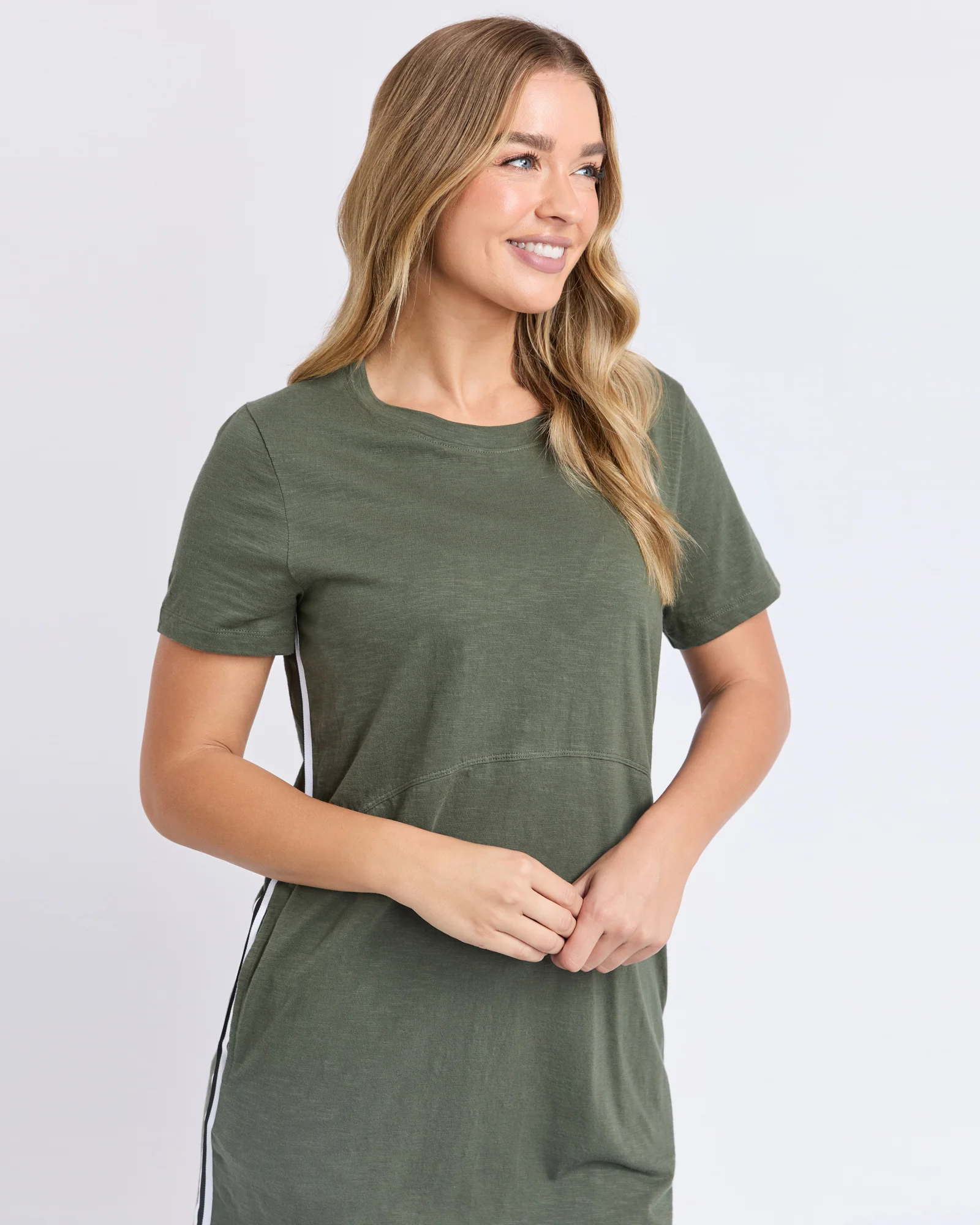 Bay Tape Dress Khaki - Image 4