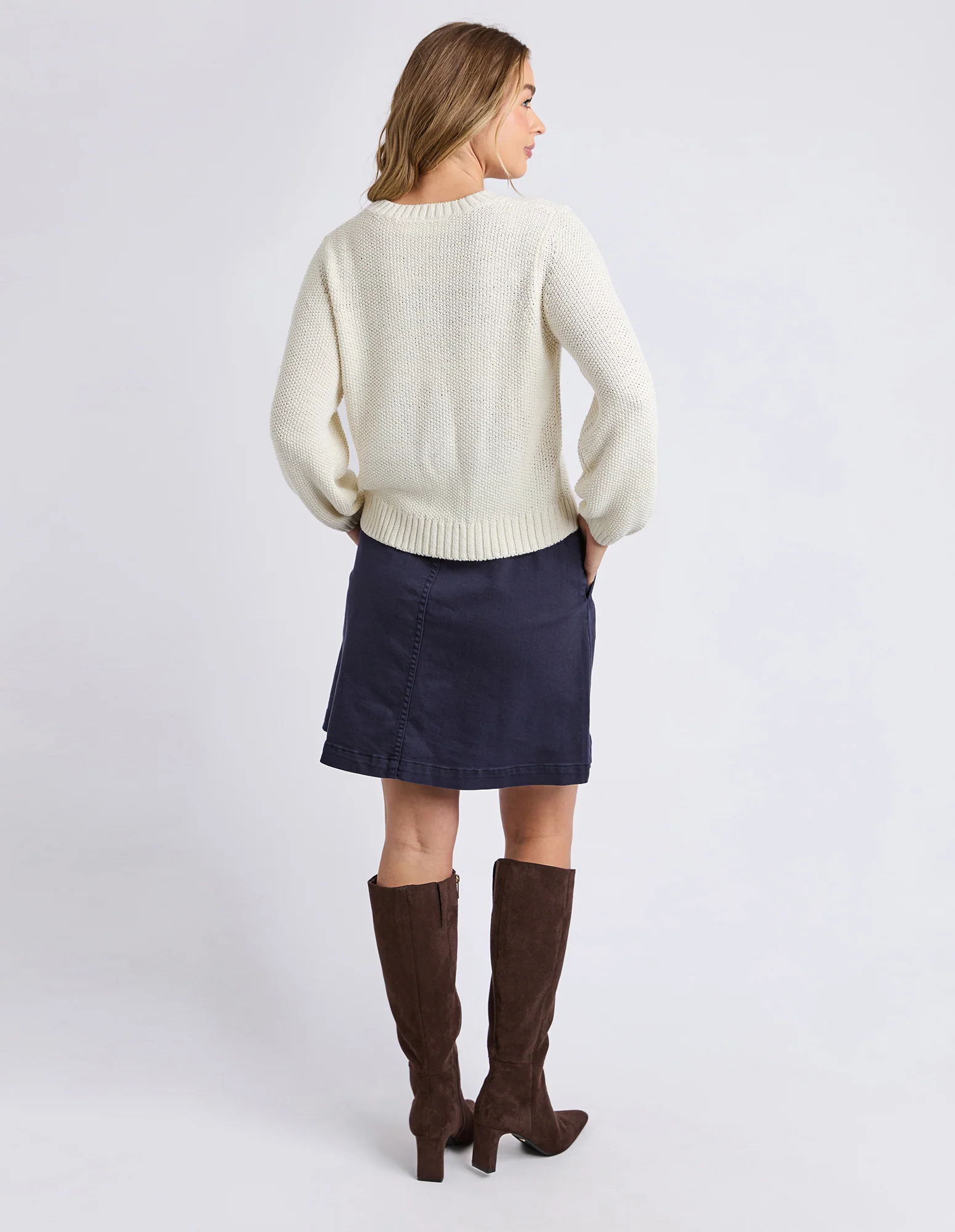 Blair Long Sleeve Knit Vintage White - Image 3