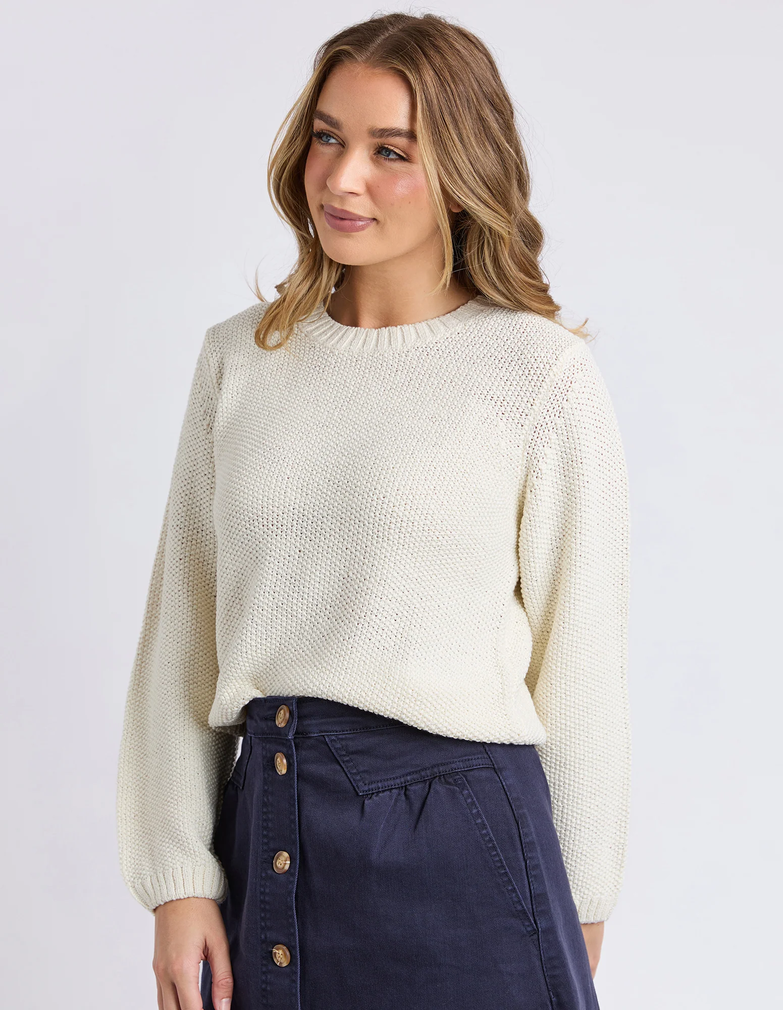 Blair Long Sleeve Knit Vintage White - Image 4