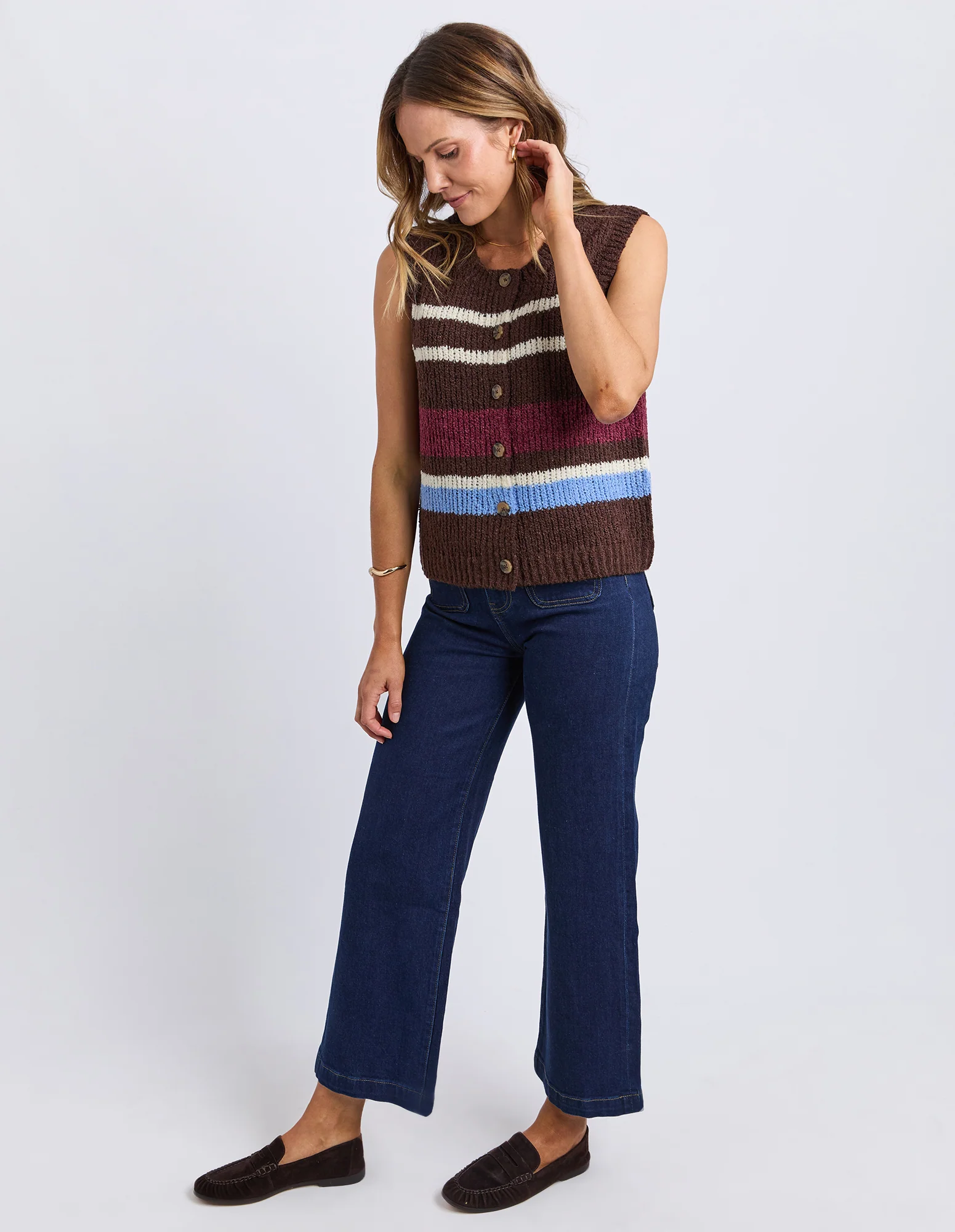Delta Stripe Knit Chocolate Multi Str - Image 7