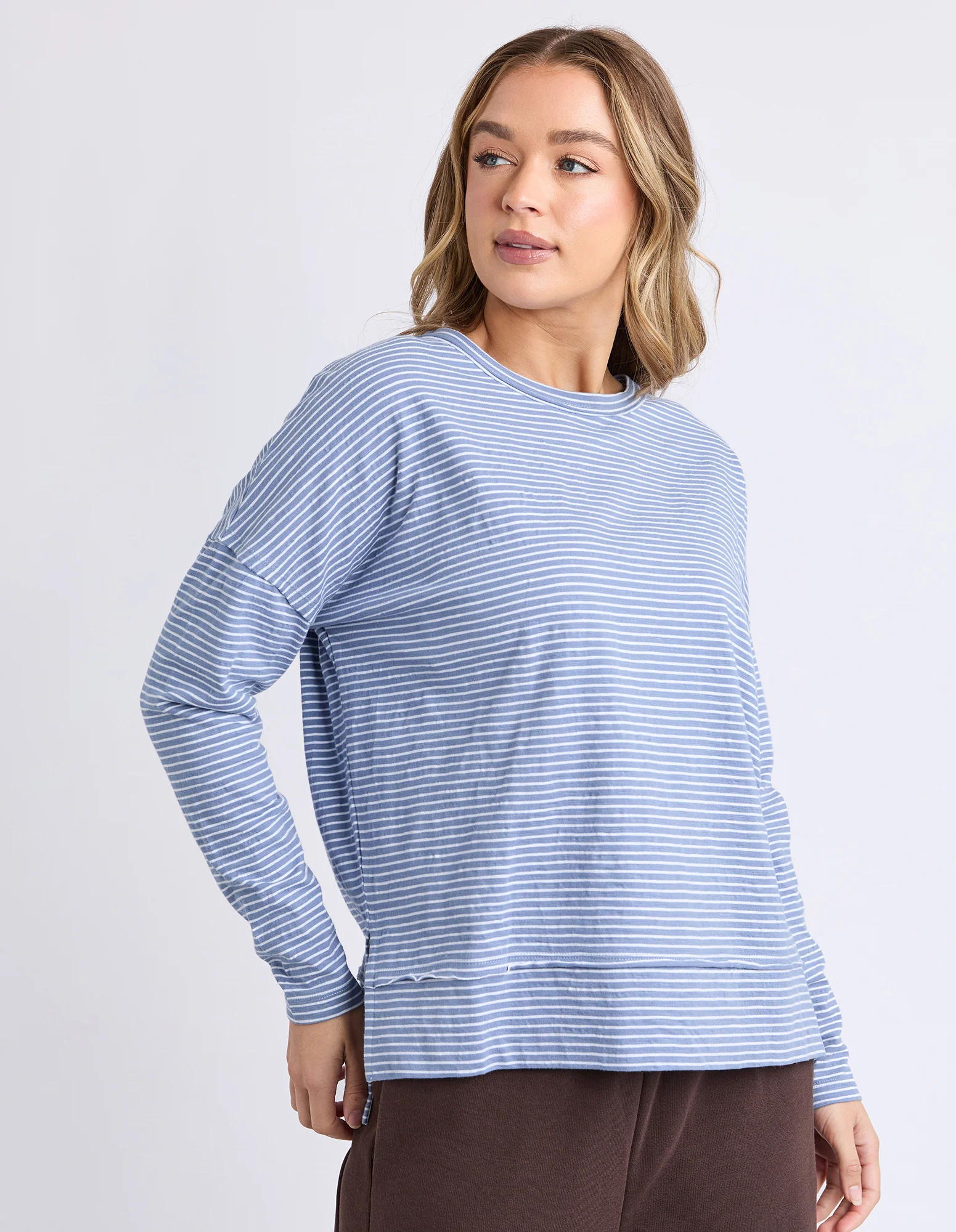 Eddie Stripe Top Country Blue