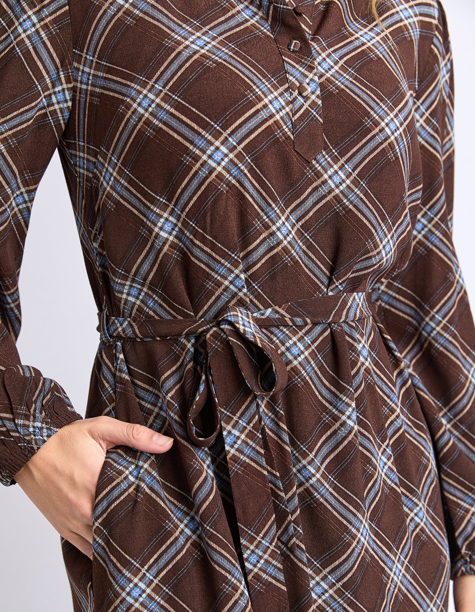 Edison Check Dress Chocolate Check - Image 6