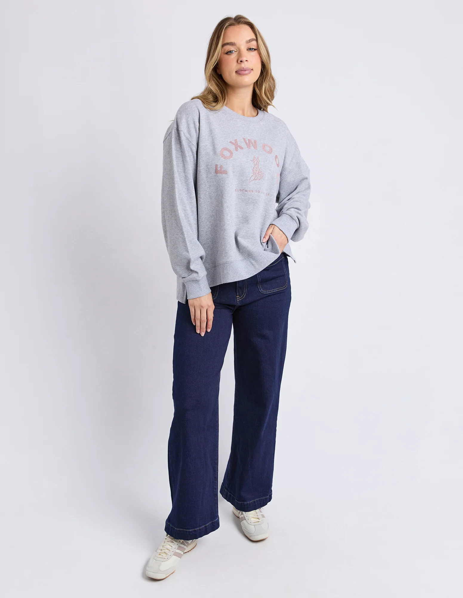 Effortless Contrast Crew Grey Marle - Image 3
