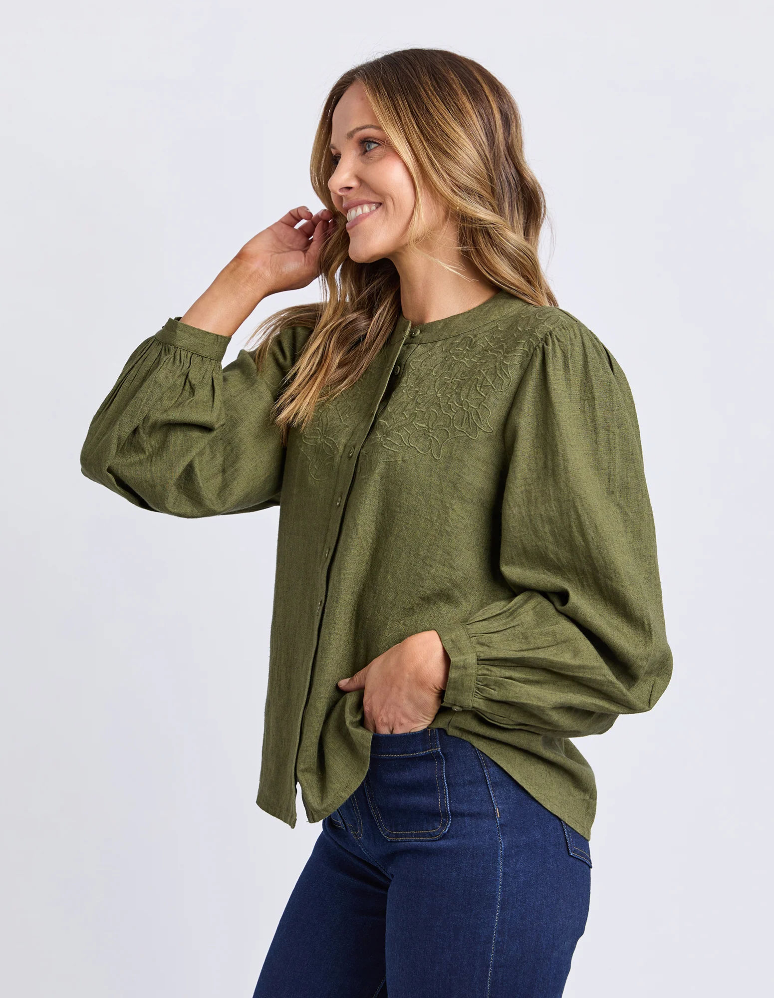 Eleanor Top Winter Moss - Image 4