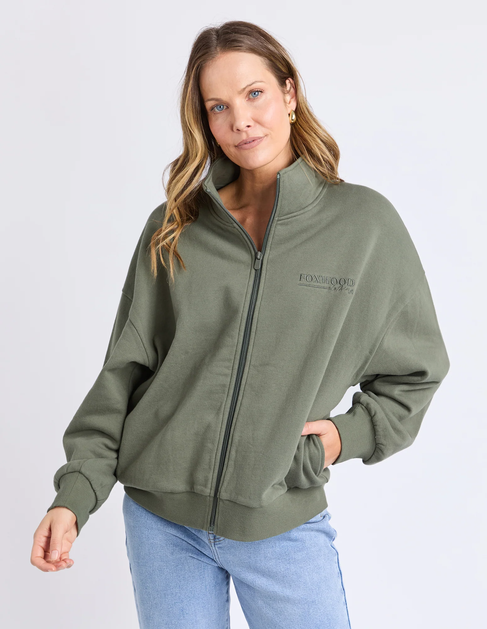 Ember Zip Thru Khaki