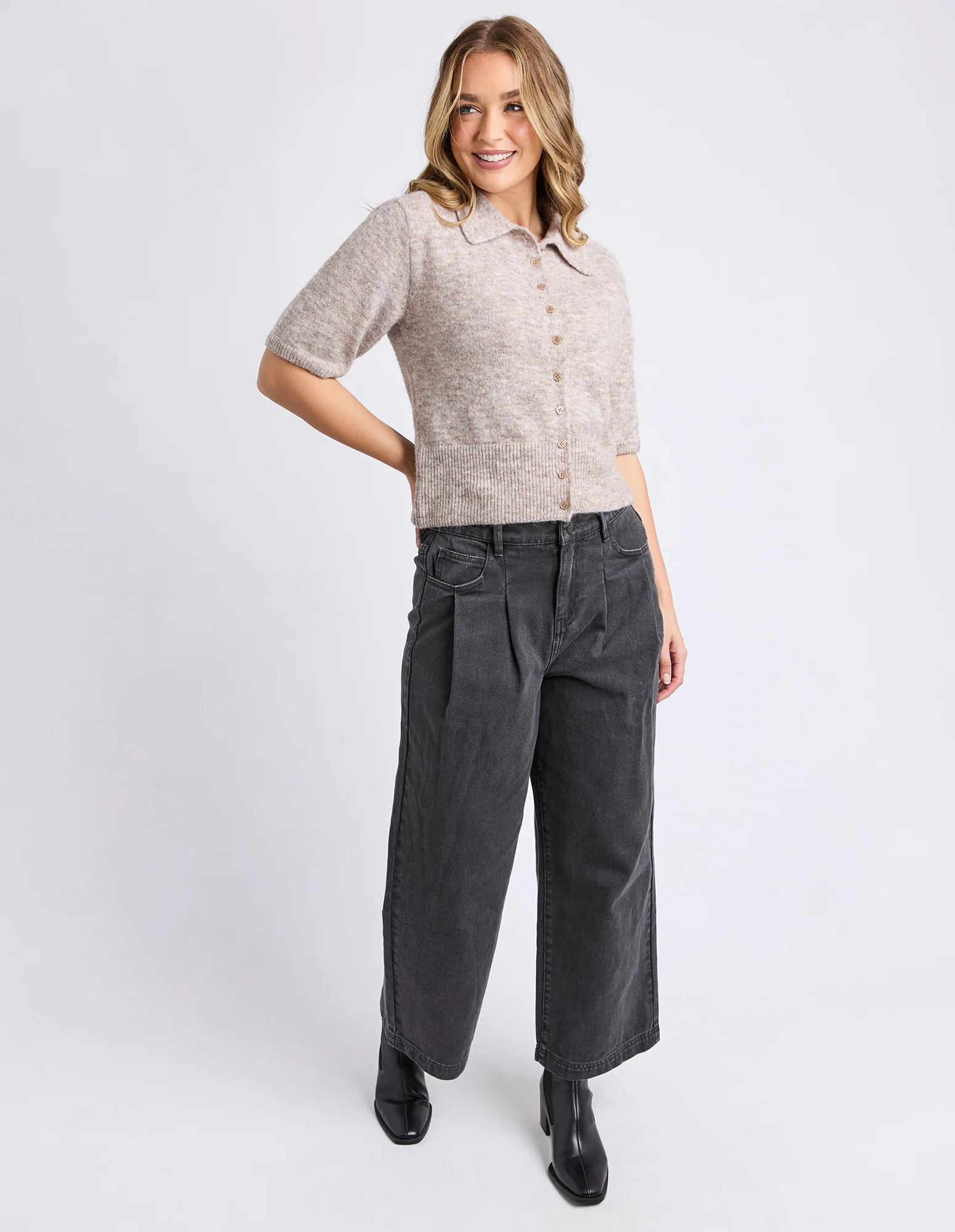 Fernie Button Knit Oatmeal - Image 4