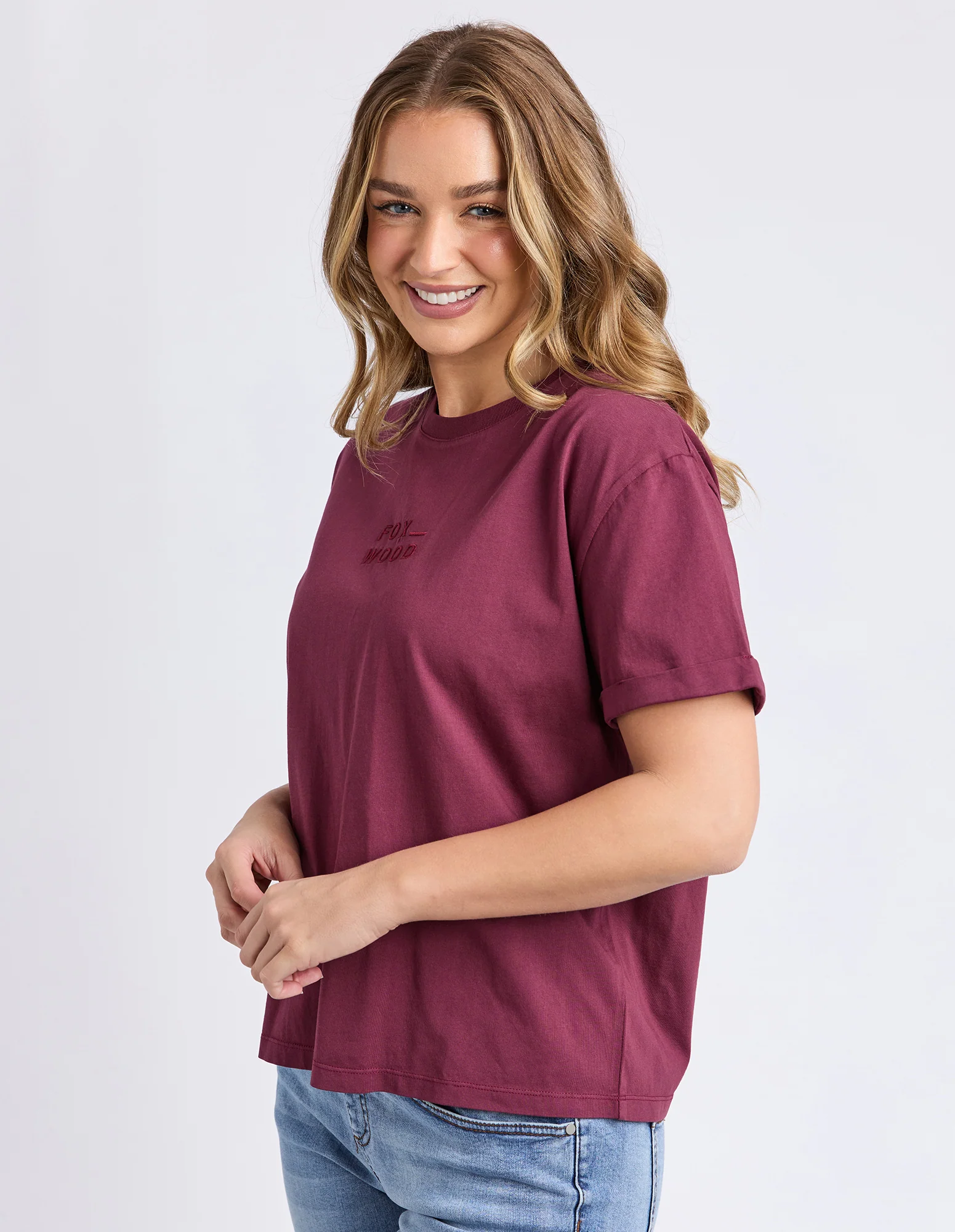 Huntleigh Oversized Tee Windsor Wine - Image 4