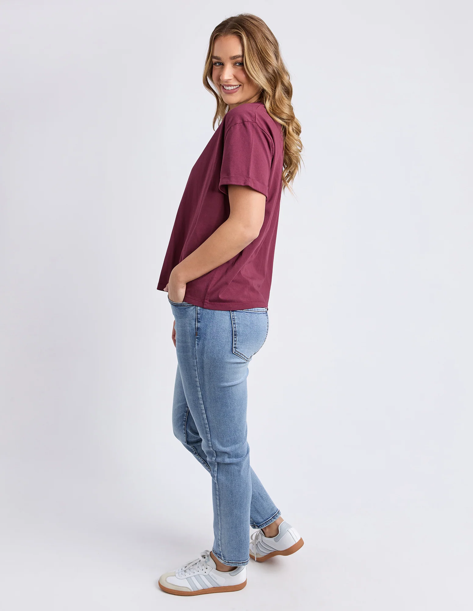Huntleigh Oversized Tee Windsor Wine - Image 6