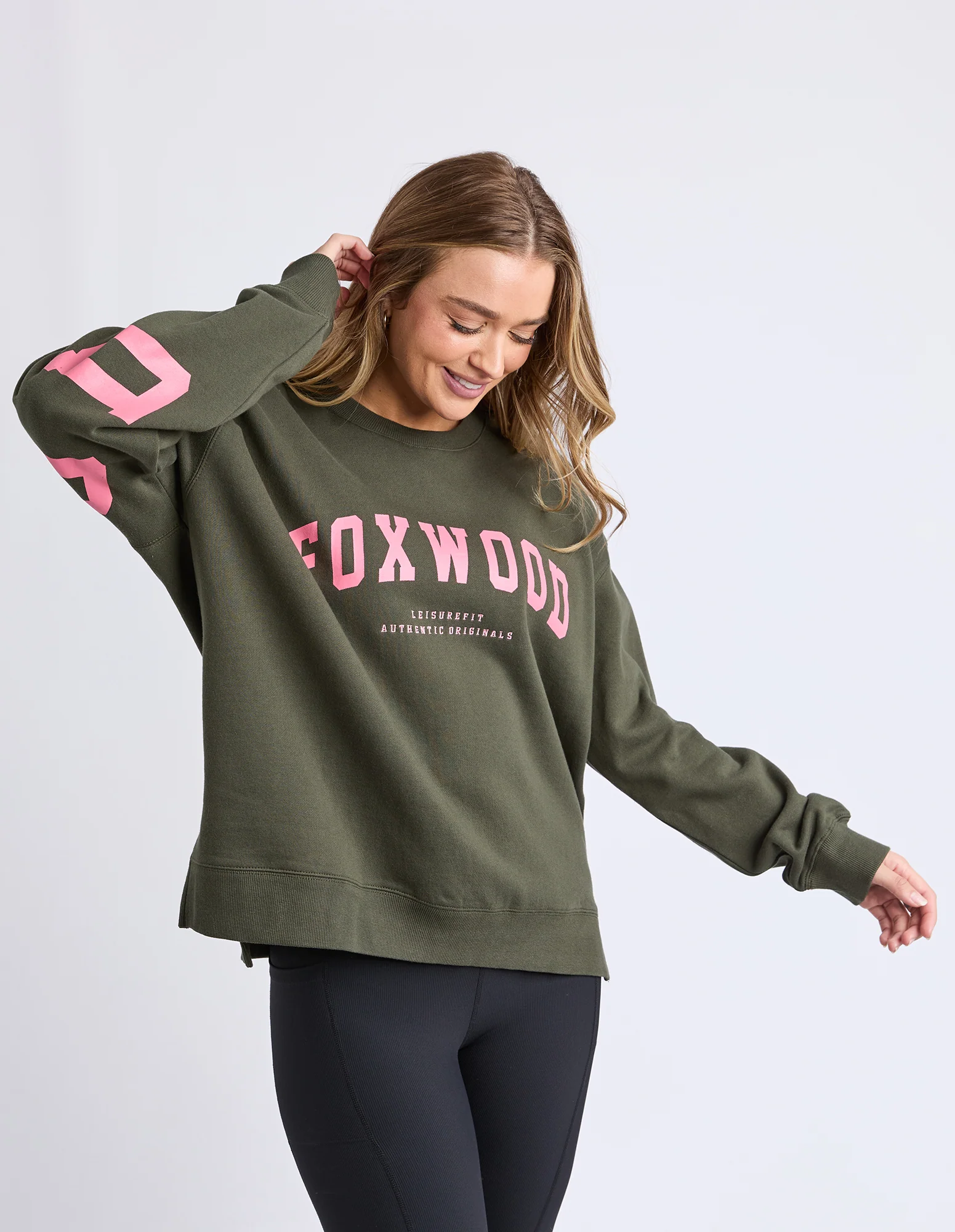 Interval Crew Dark Khaki & Coral - Image 4