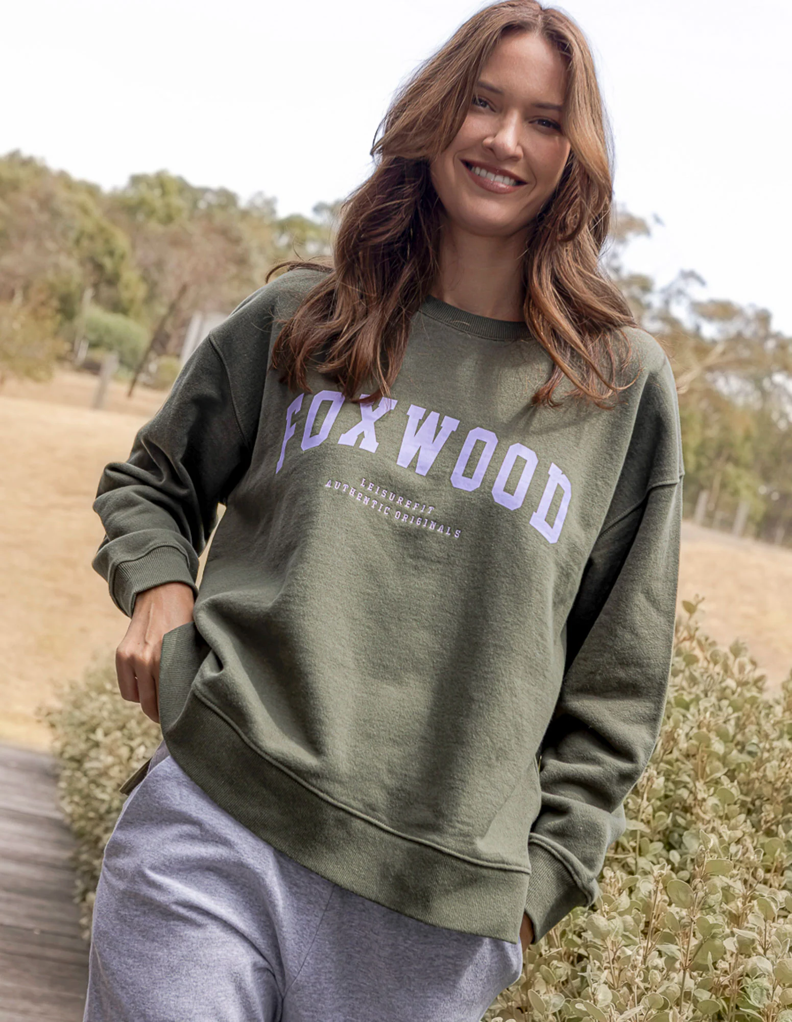 Interval Crew Khaki With Lilac