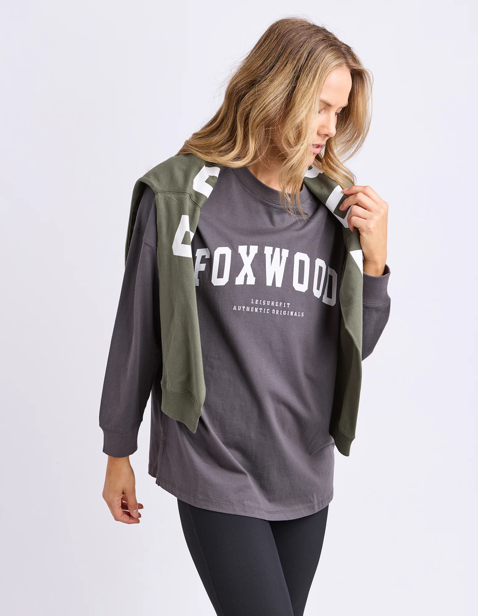 Interval Long Sleeve Charcoal/White - Image 3