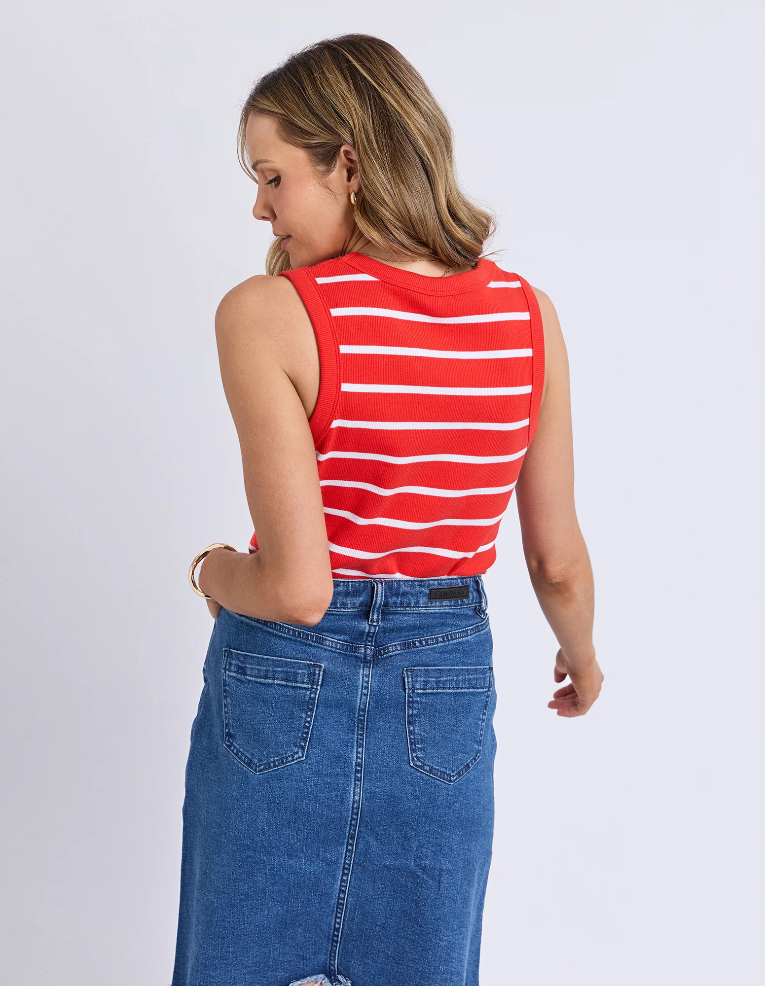 Iris Stripe Tank Tangelo / White Str - Image 3