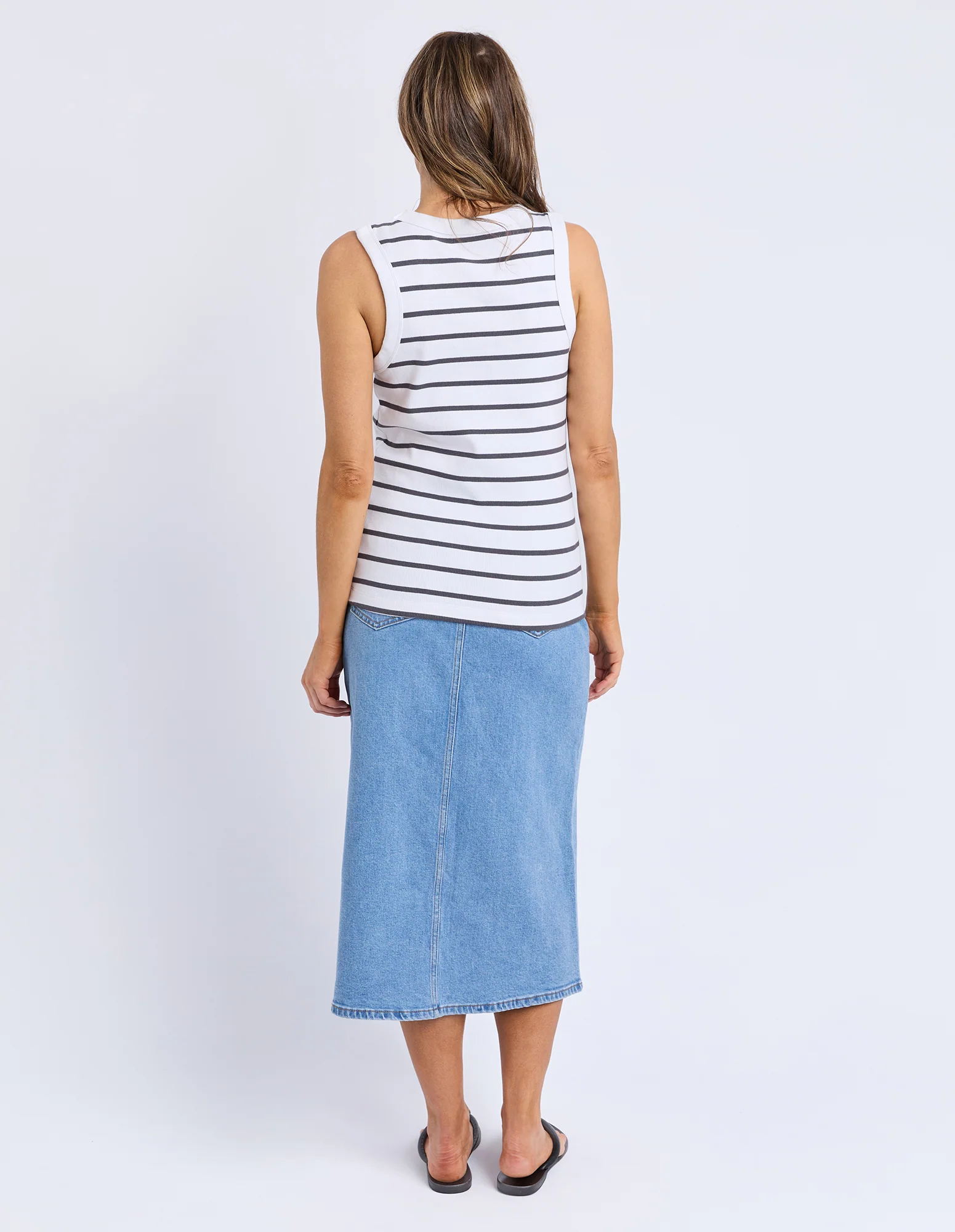 Iris Stripe Tank White & Charcoal - Image 3