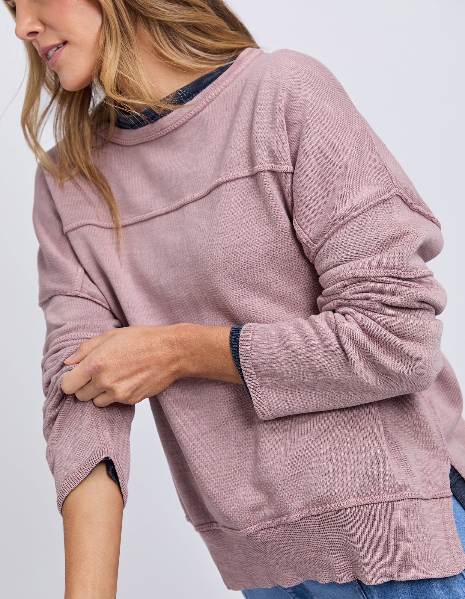 Jayne Throw On Knit Dusty Pink - Image 5