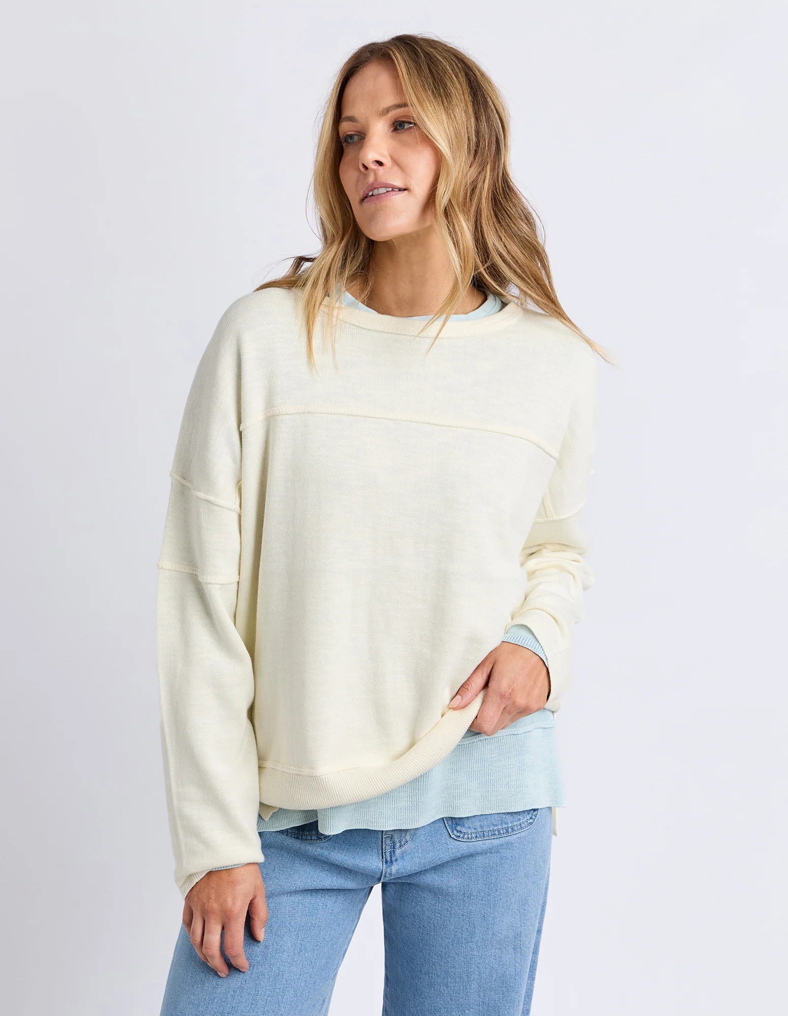 Jayne Throw On Knit Vintage White