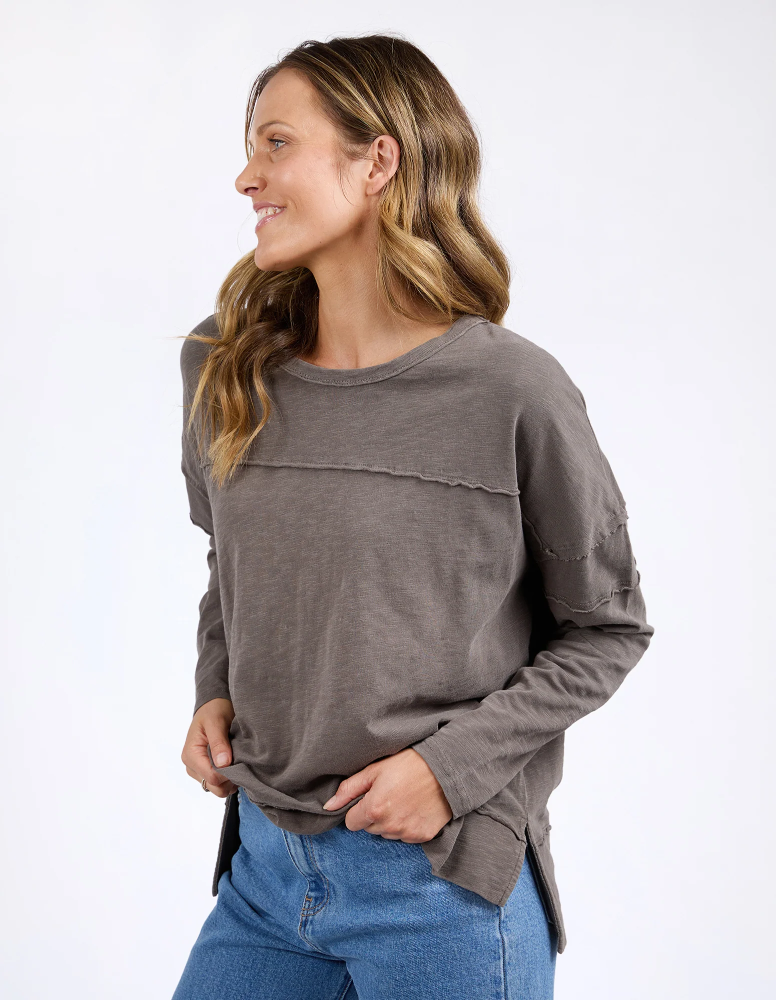 Jayne Throw On Top Stone Grey - Image 4
