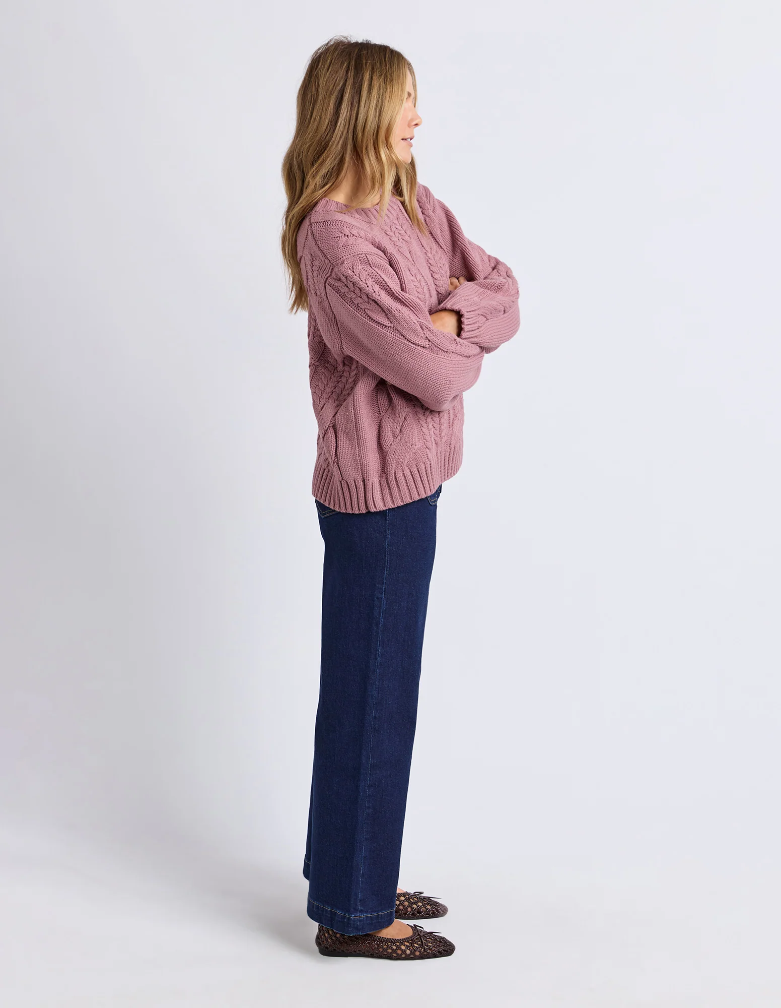Josie Crew Knit Dusty Rose - Image 6