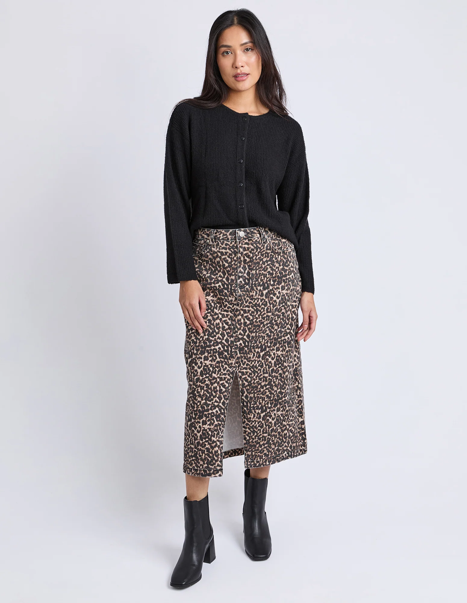 Leopard Denim Skirt Leopard Print - Image 3