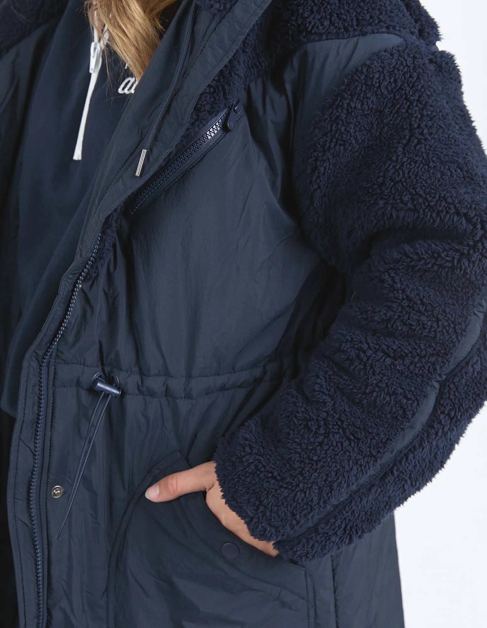 Longline Anorak Navy - Image 6