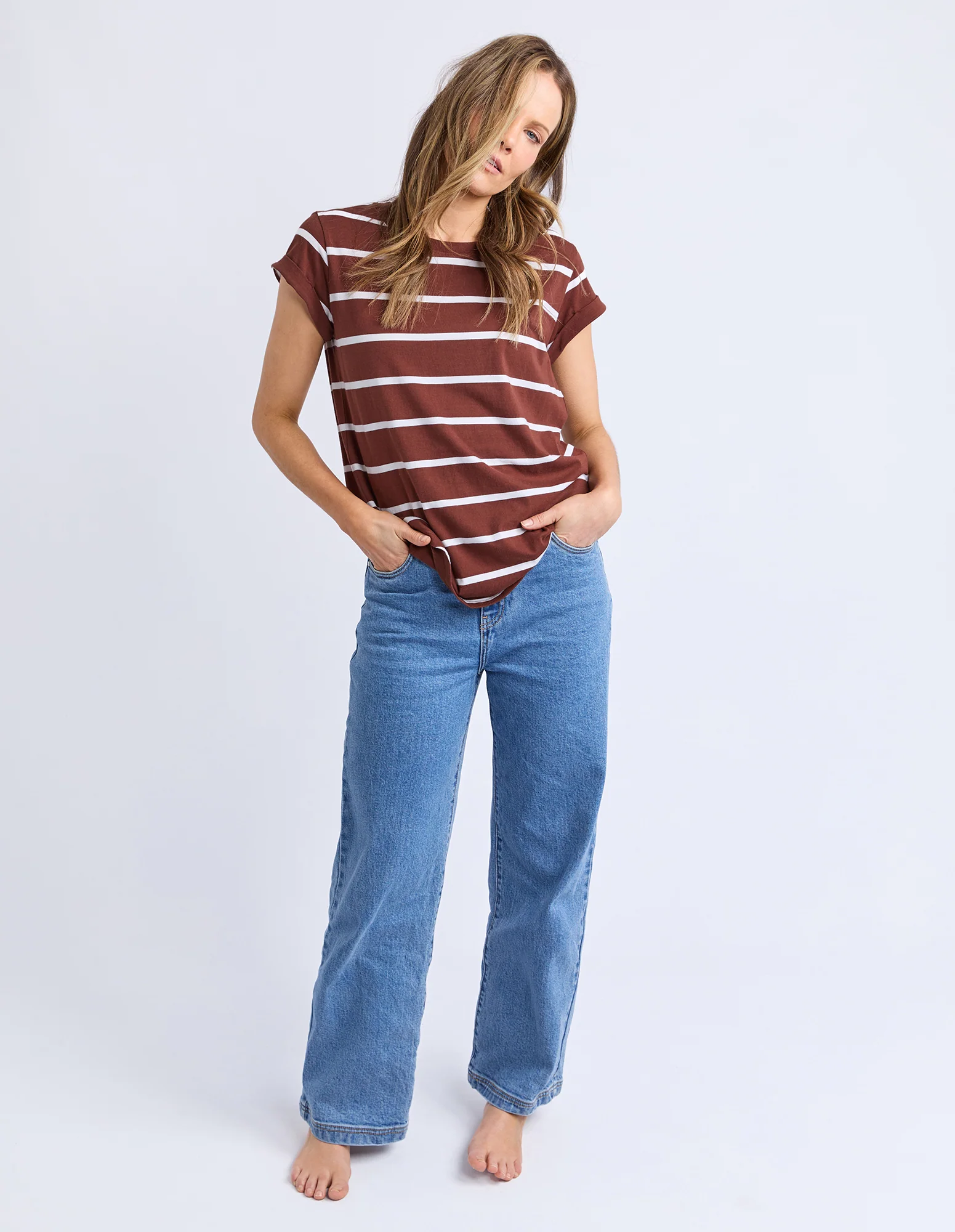 Manly Tee Chocolate & White Stripe - Image 2