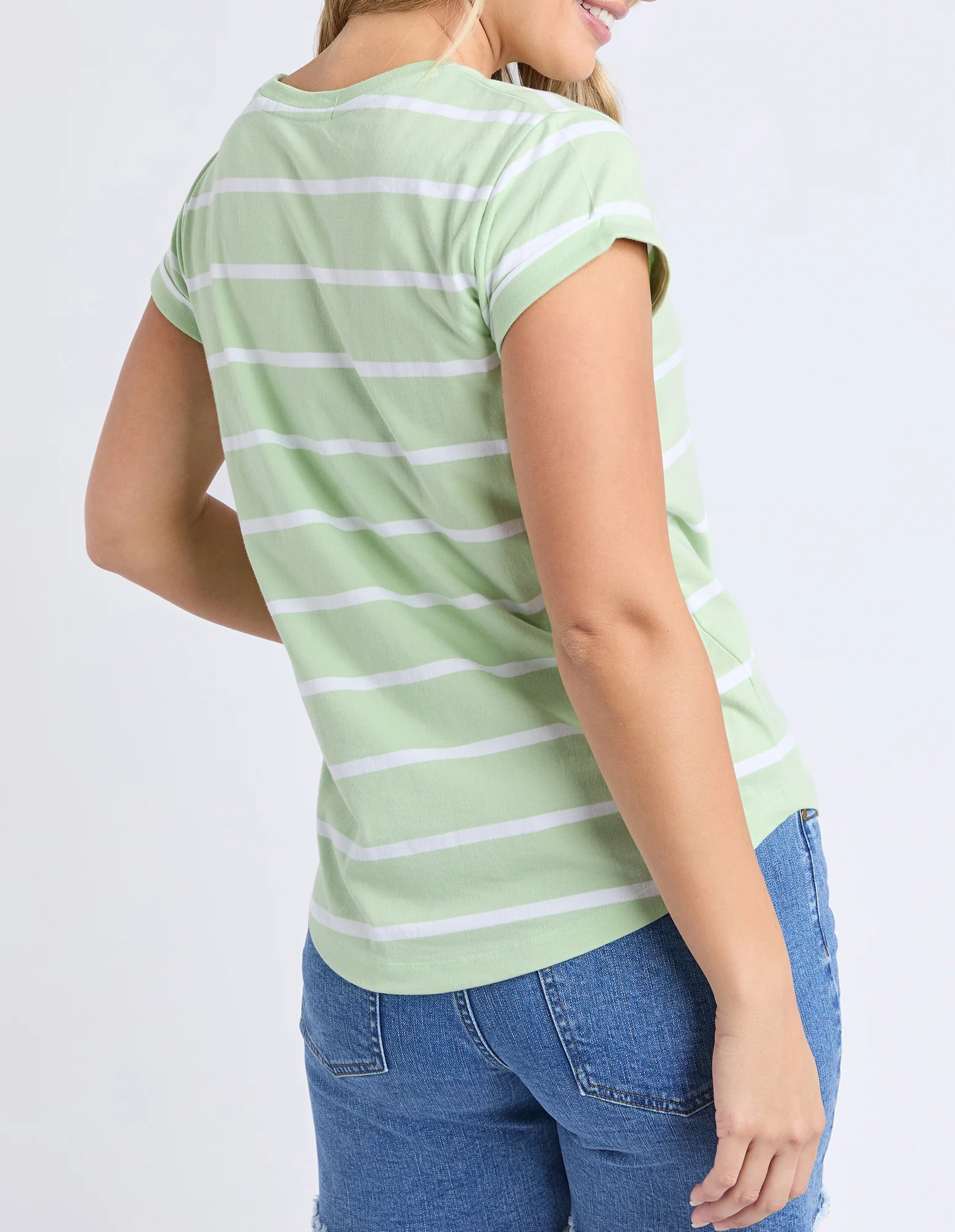 Manly Stripe Tee Mint With Wht Str - Image 3