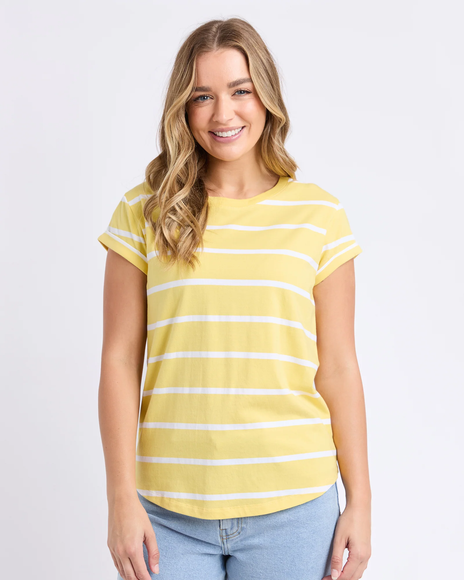 Manly Stripe Tee Sunshine / Wht Str