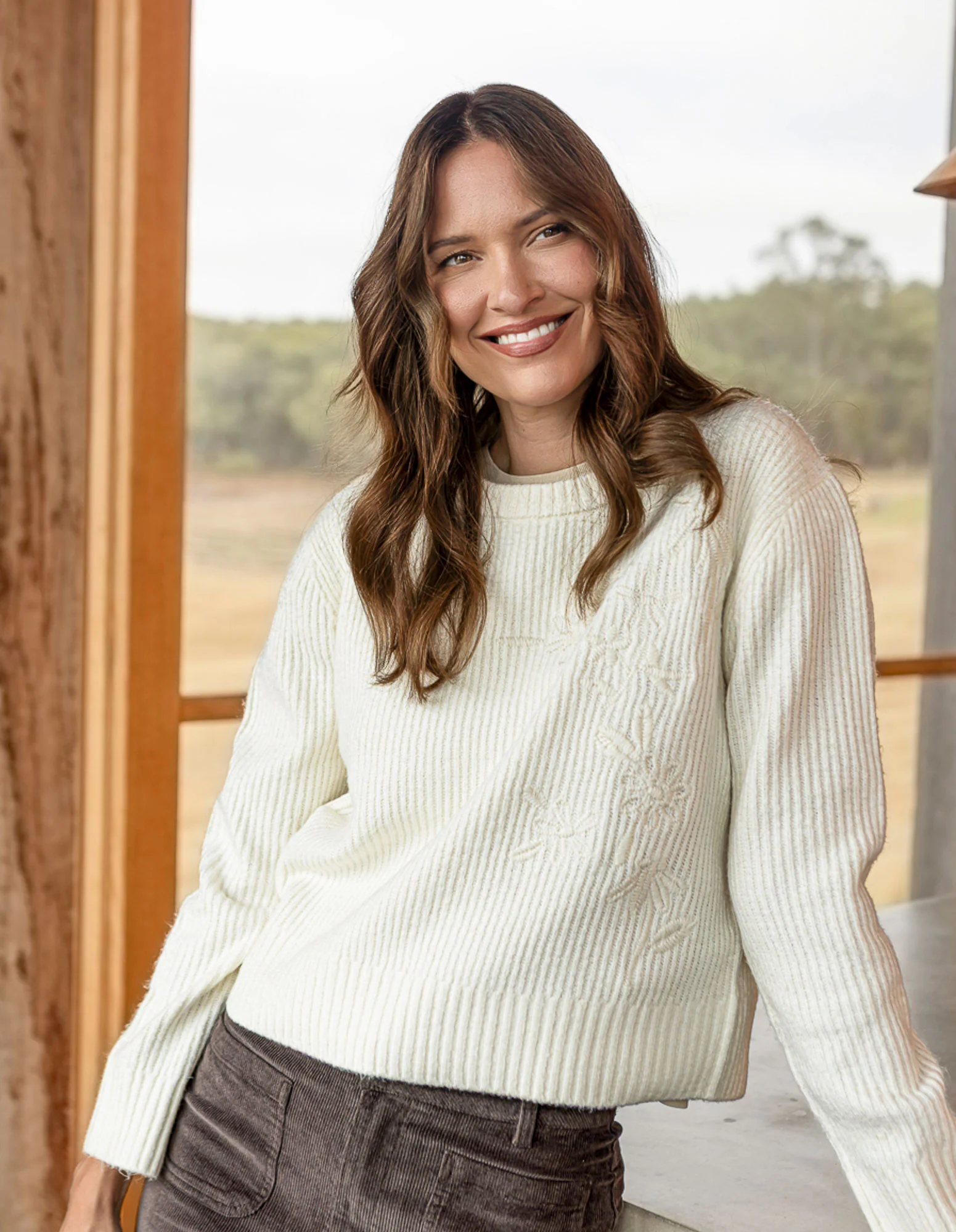 Marla Floral Knit Vintage White