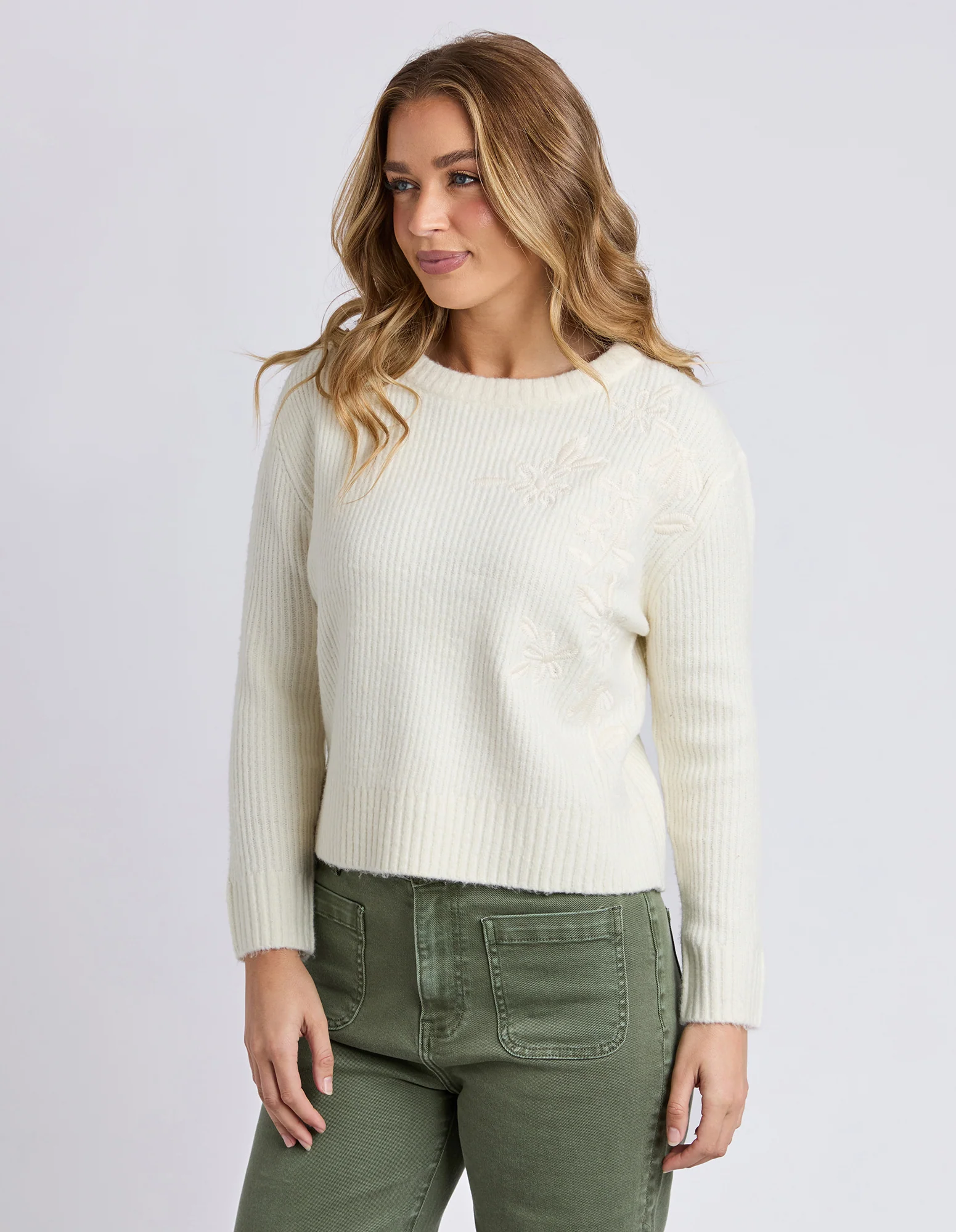 Marla Floral Knit Vintage White - Image 5