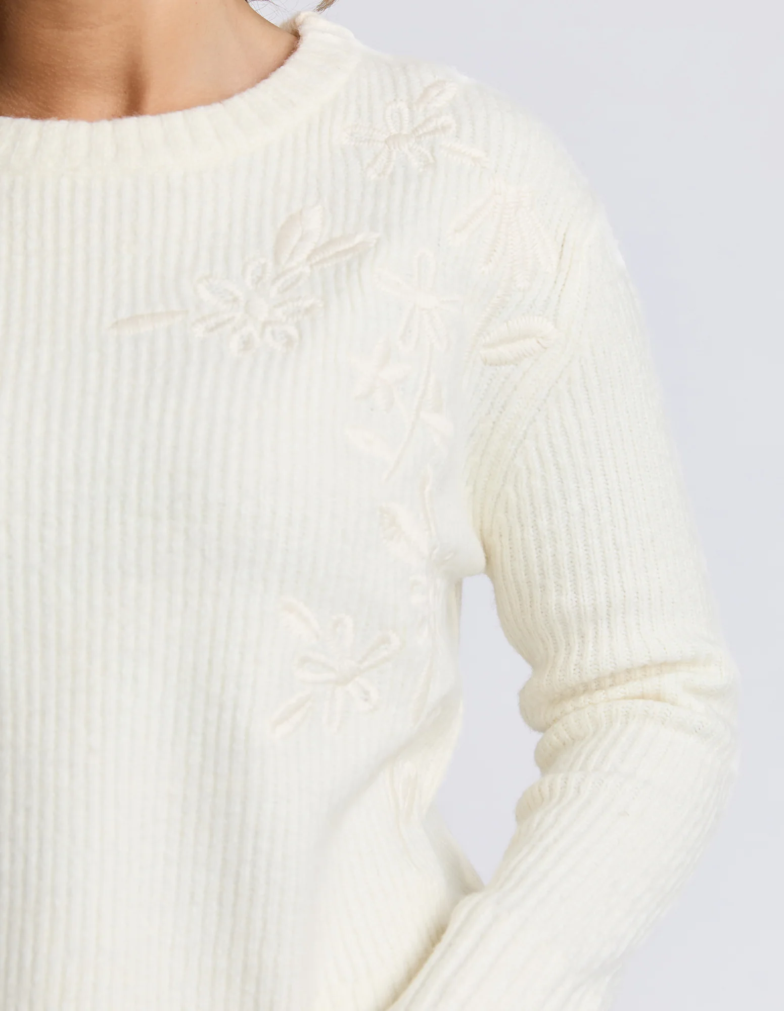 Marla Floral Knit Vintage White - Image 6