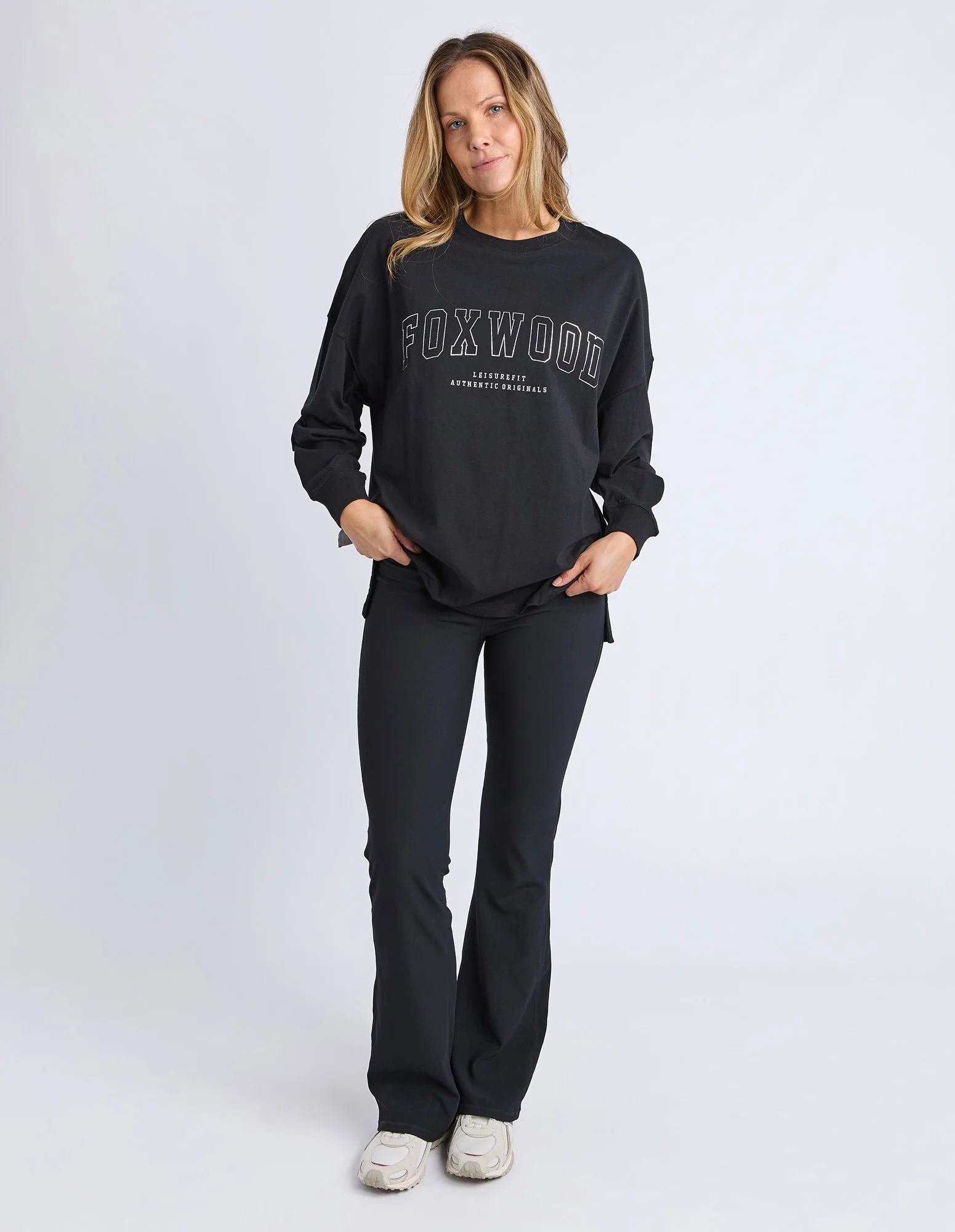 Metallic Interval Long Sleeve Tee Silver - Image 2