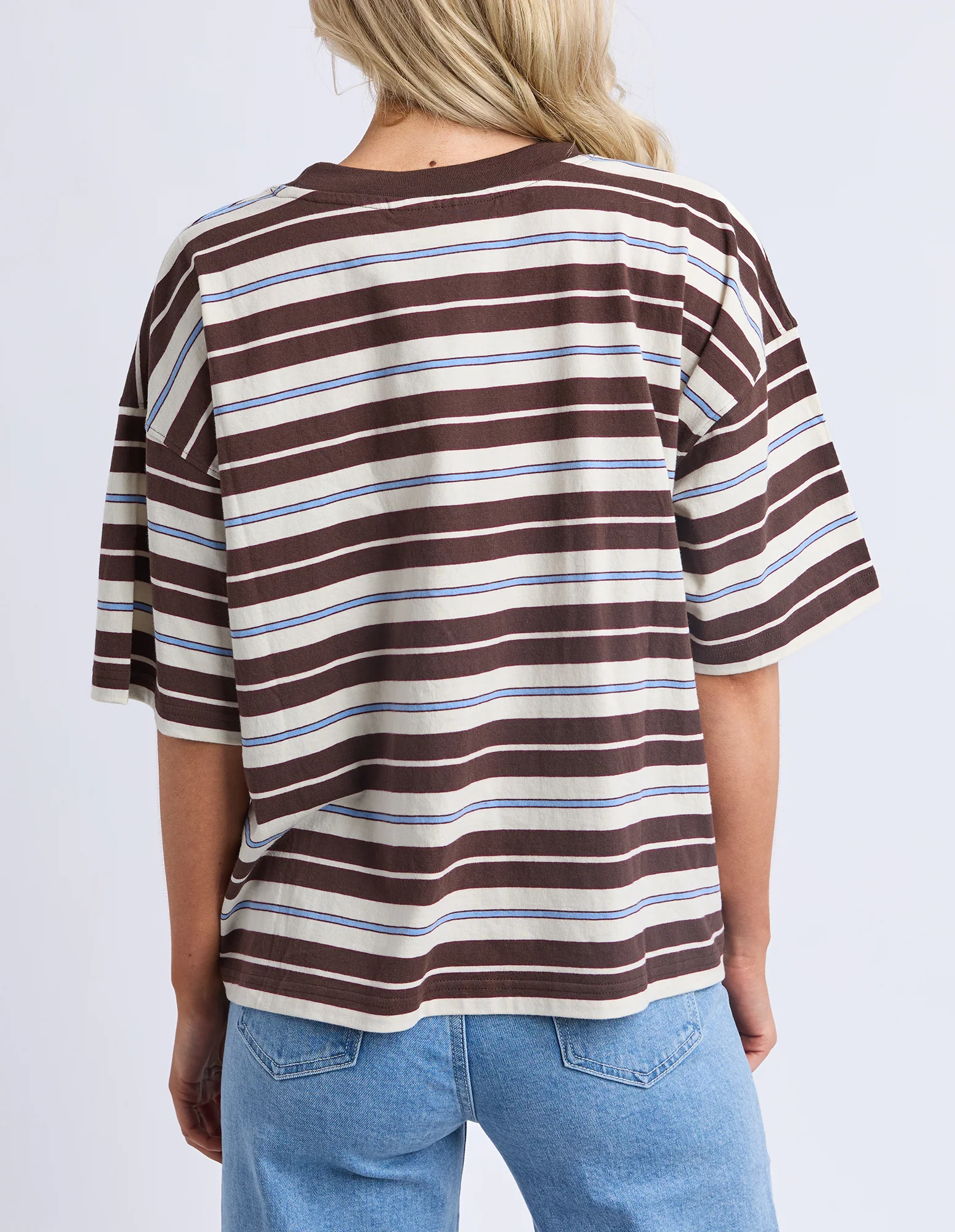 Nika Stripe Short Sleeve Coffee - Image 3