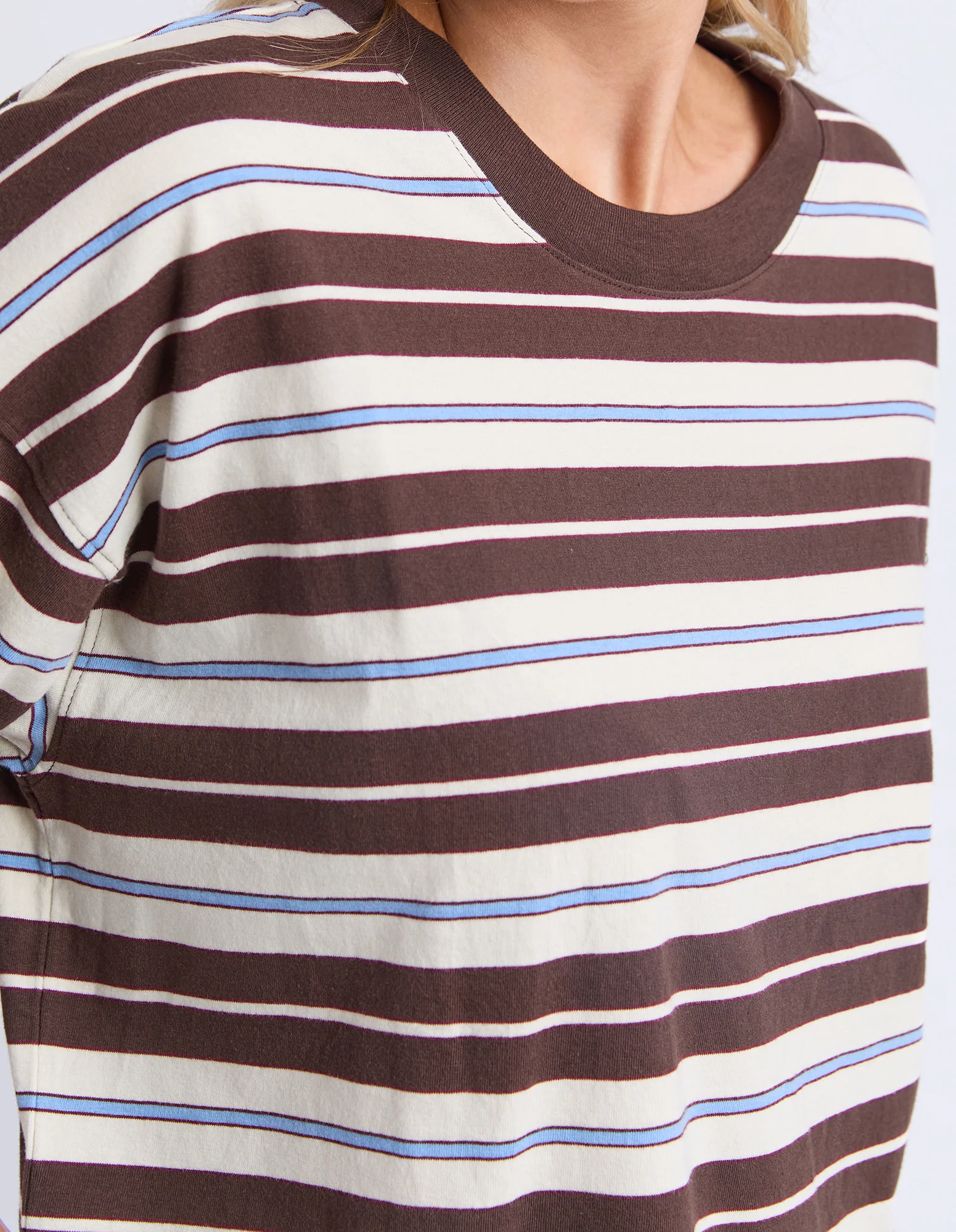 Nika Stripe Short Sleeve Coffee - Image 5