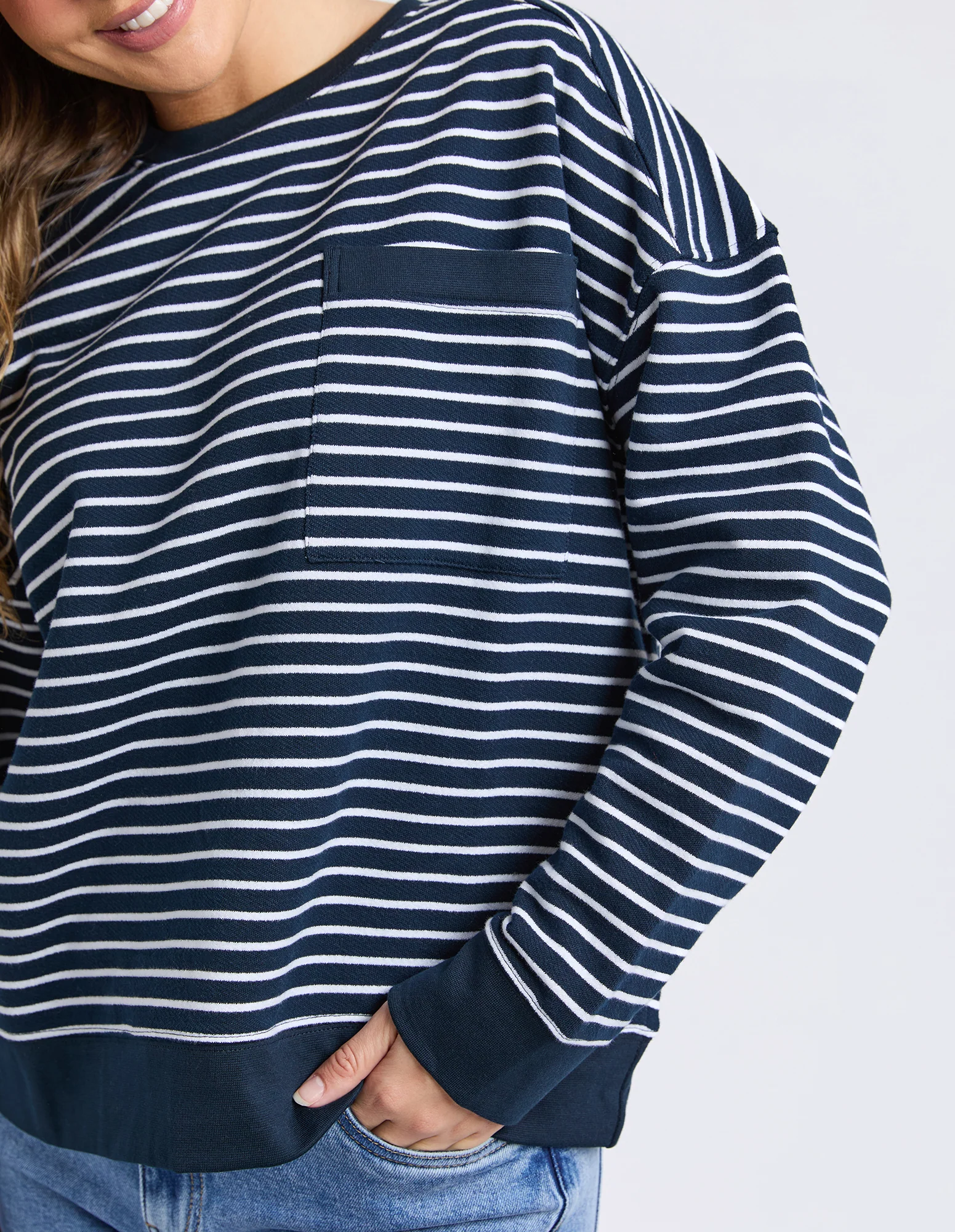 Original Stripe Crew Navy/White - Image 5