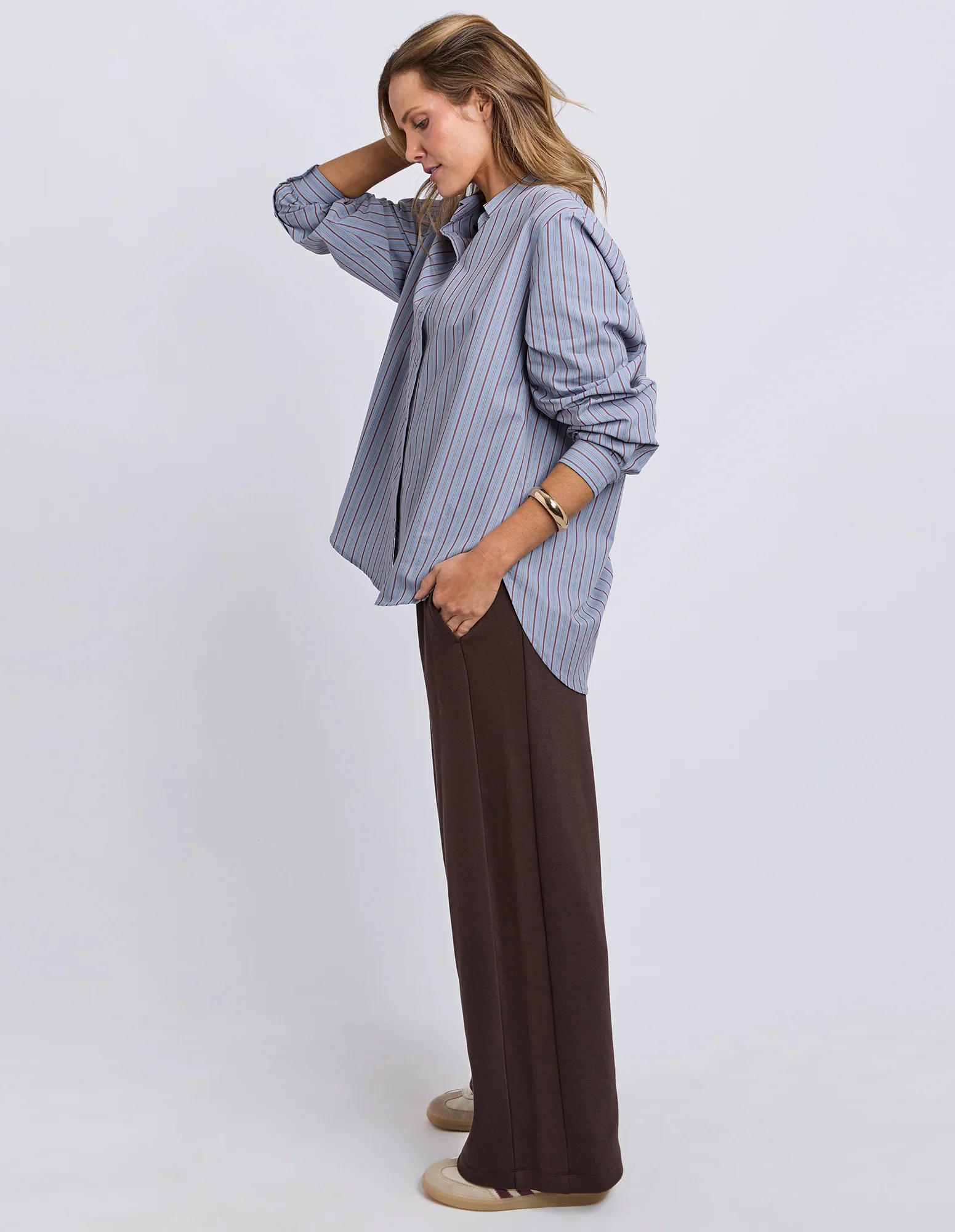 Oscar Stripe Shirt Blue Stripe - Image 6