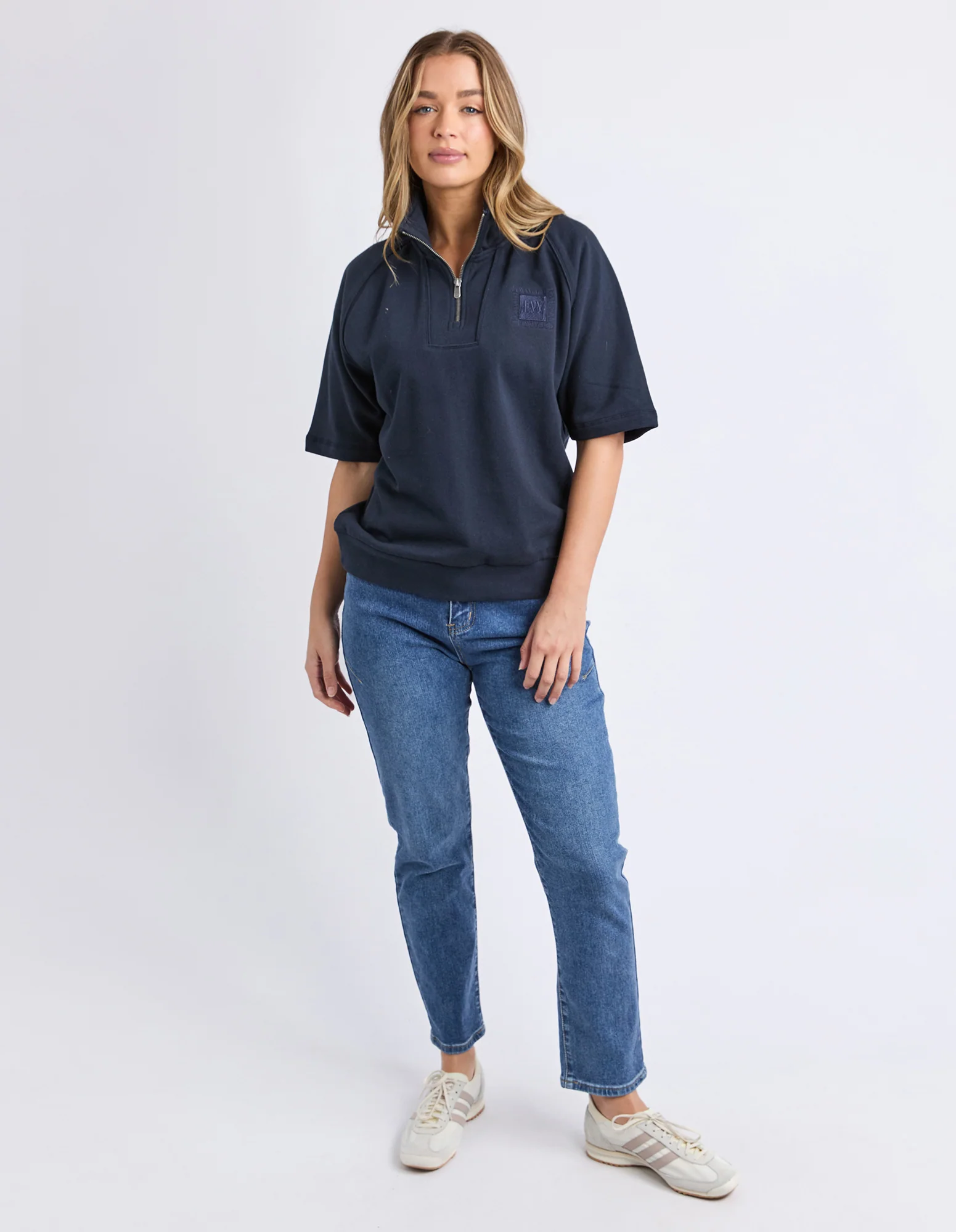 Piped Crew Solid Navy - Image 2