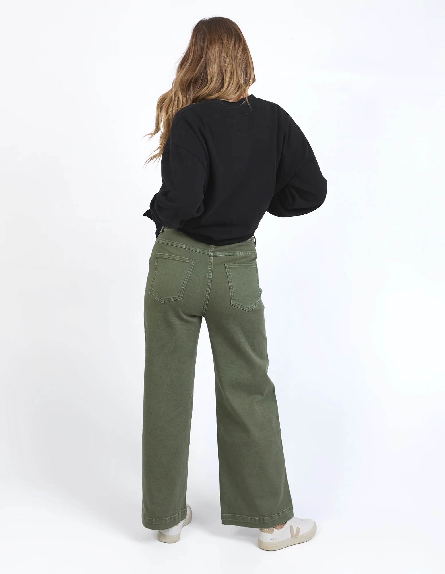 Sarah Wide Leg Jean Washed Green - Image 4