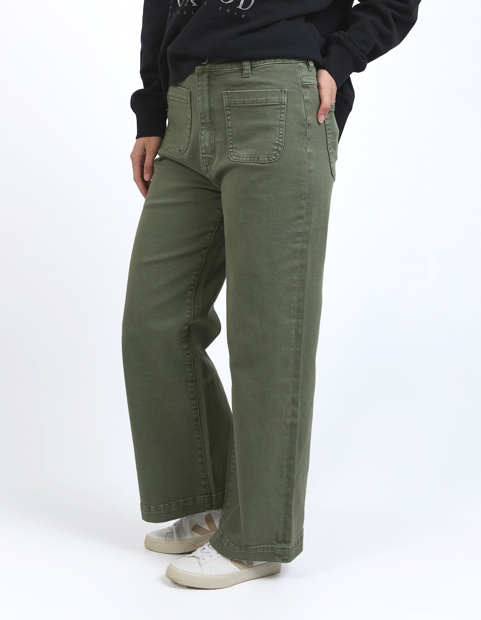 Sarah Wide Leg Jean Washed Green - Image 5