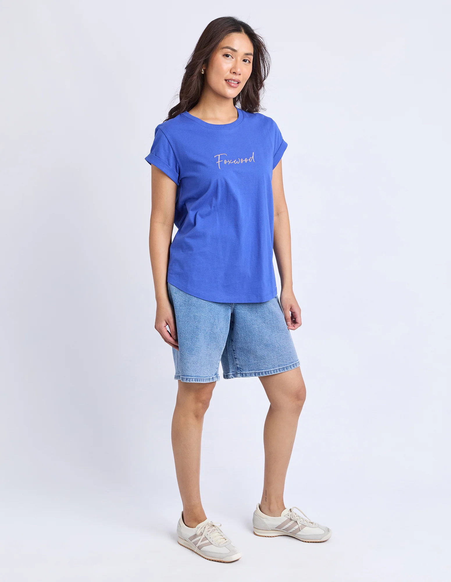 Signature Contrast Tee Blue With Lilac - Image 6
