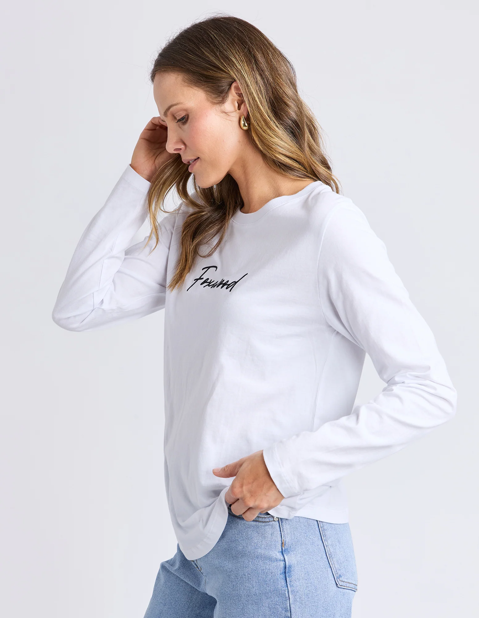 Signature Long Sleeve Tee White - Image 4