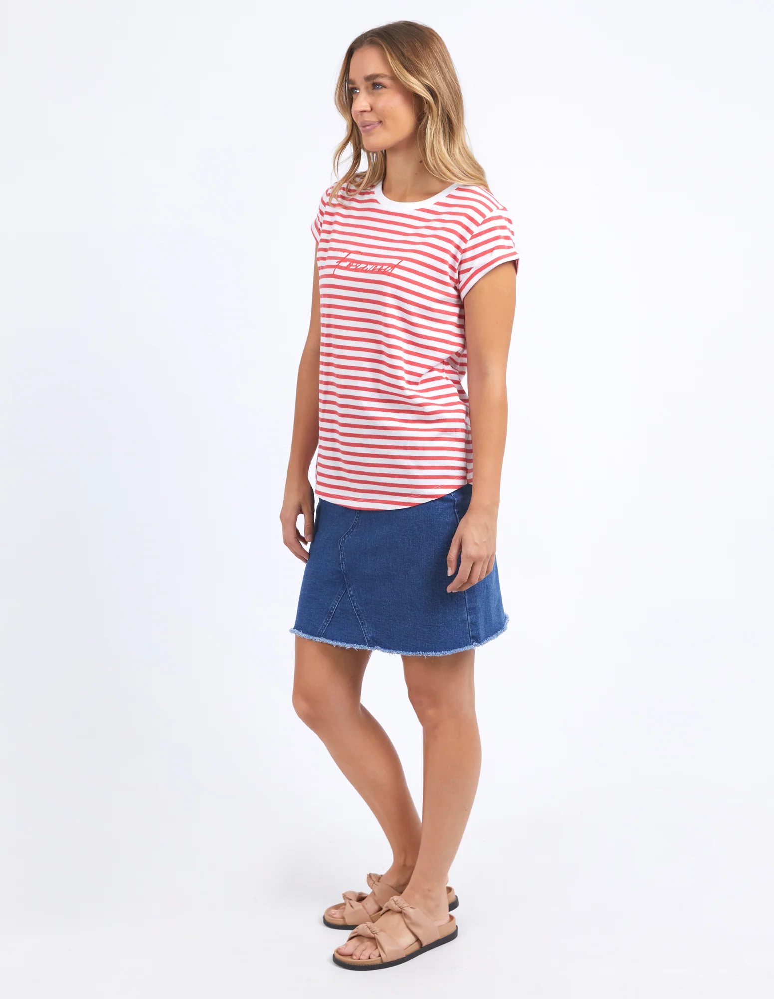 Signature Tee Cayenne/White Stripe - Image 6