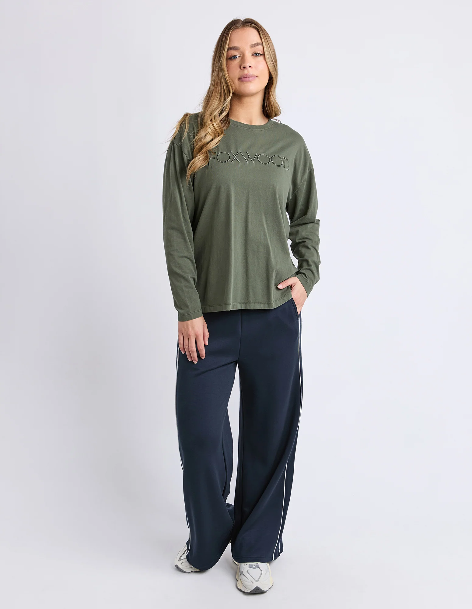 Simplified Long Sleeve Tee Khaki - Image 3
