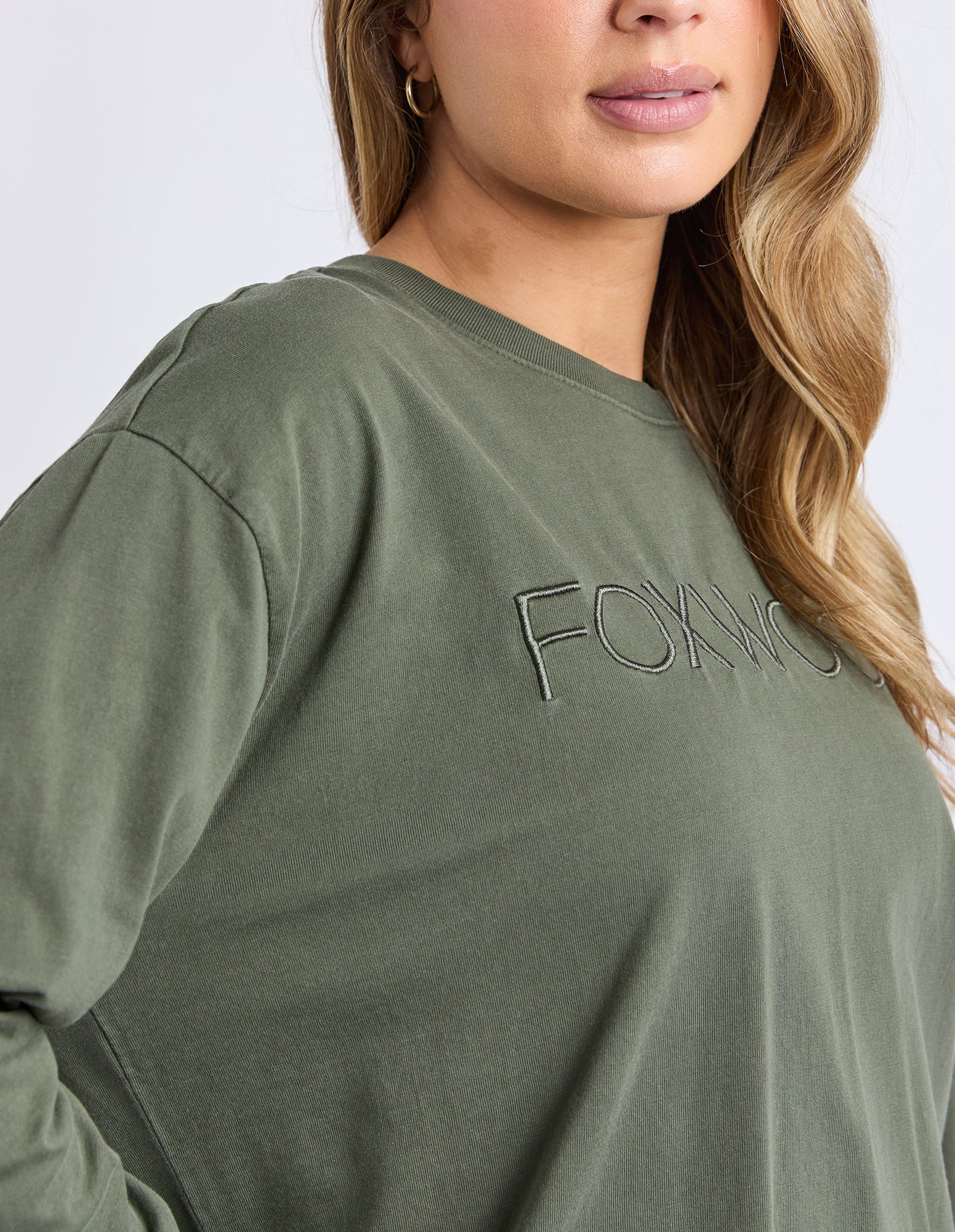Simplified Long Sleeve Tee Khaki - Image 5