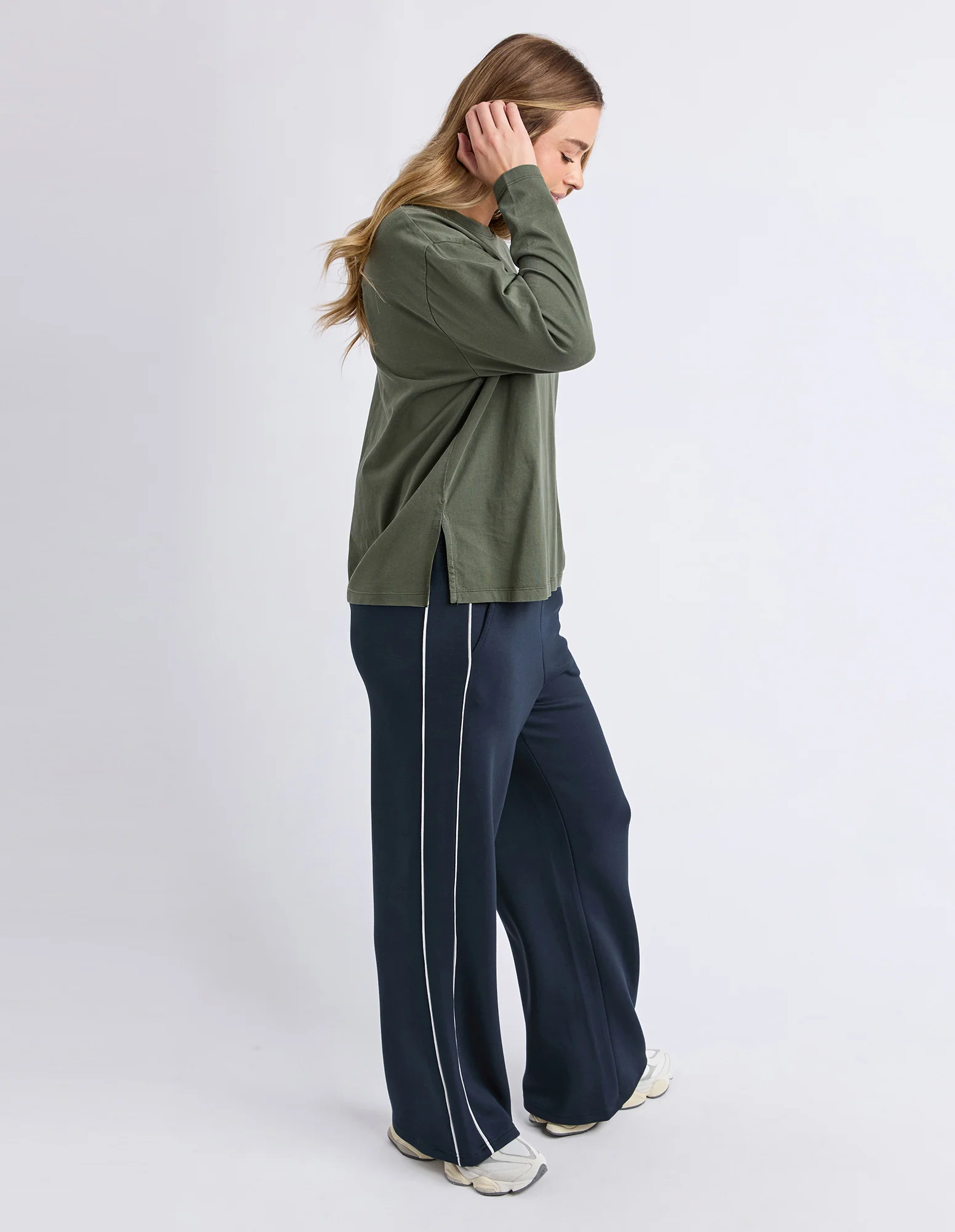 Simplified Long Sleeve Tee Khaki - Image 6