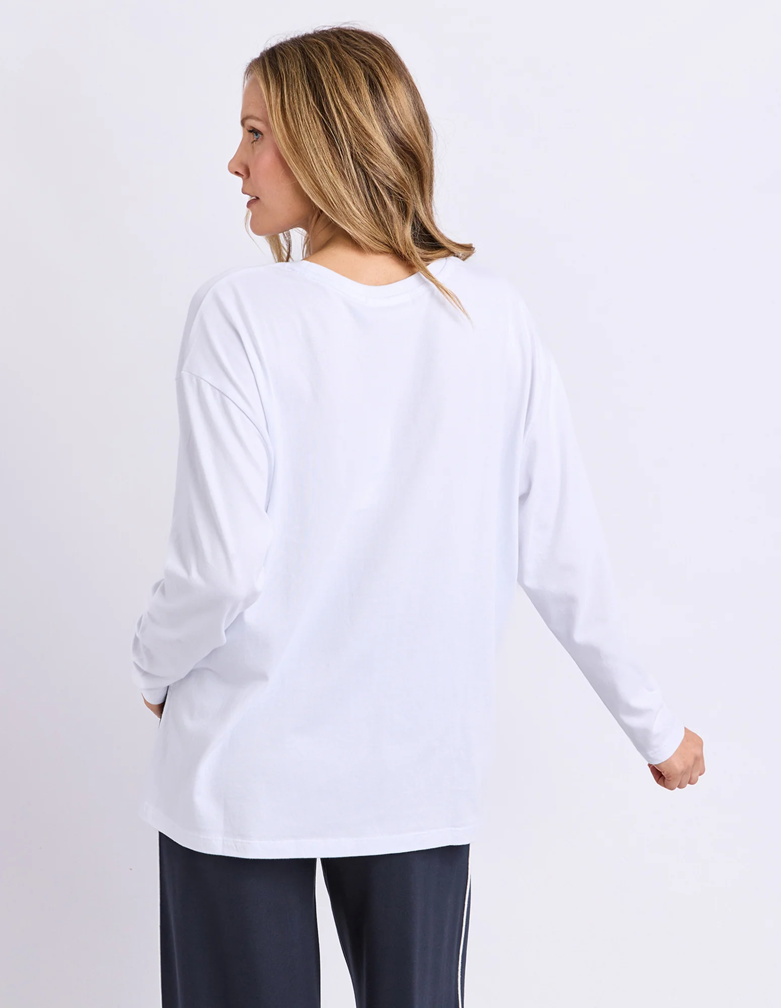 Simplified Long Sleeve Tee White - Image 3