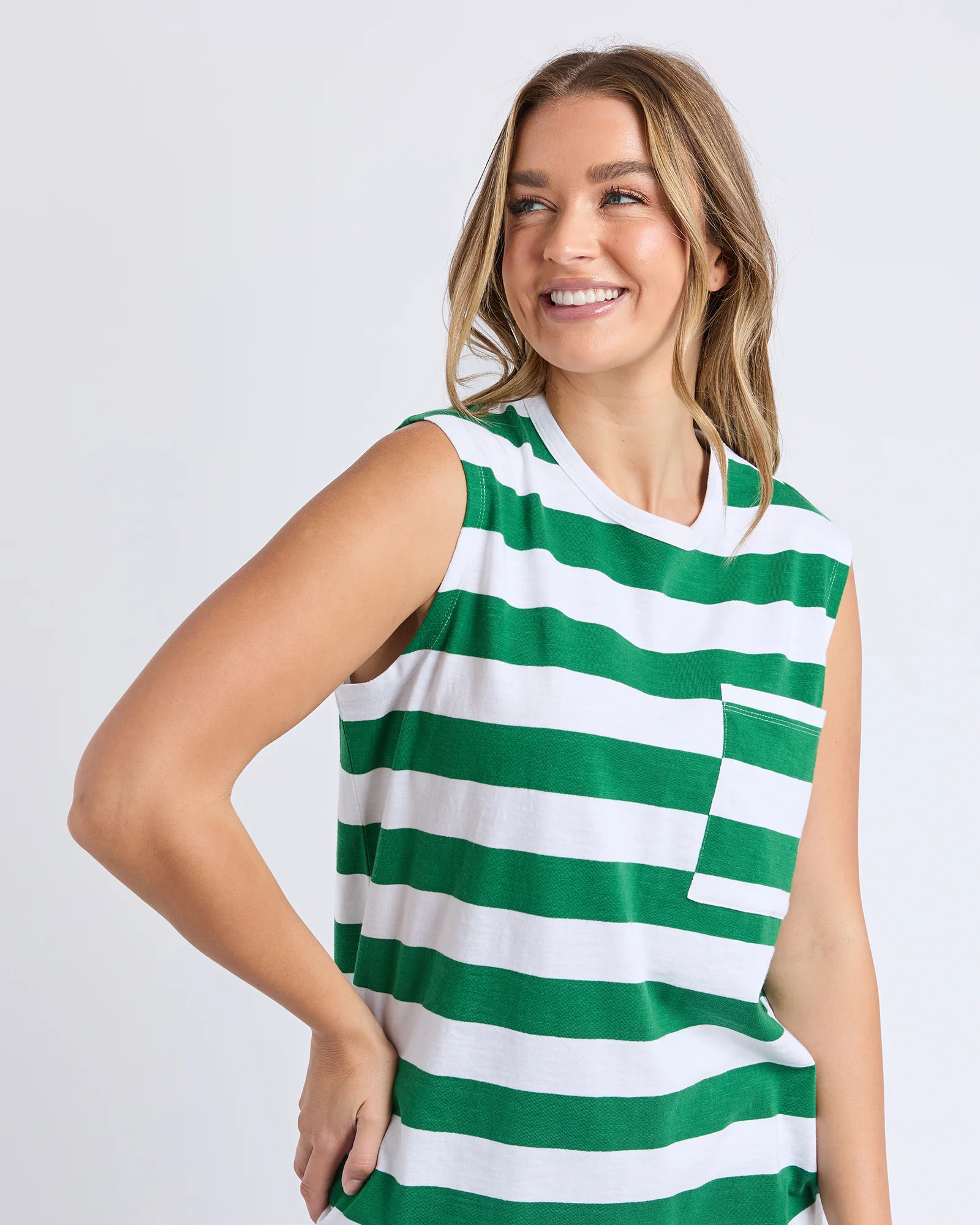 Tallow Tank White & Green Stripe - Image 5
